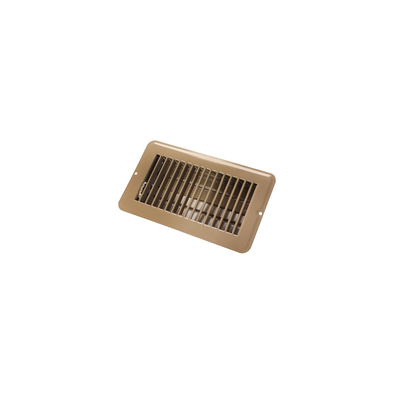 JR Products Metal Floor Registers, Brown Dampered