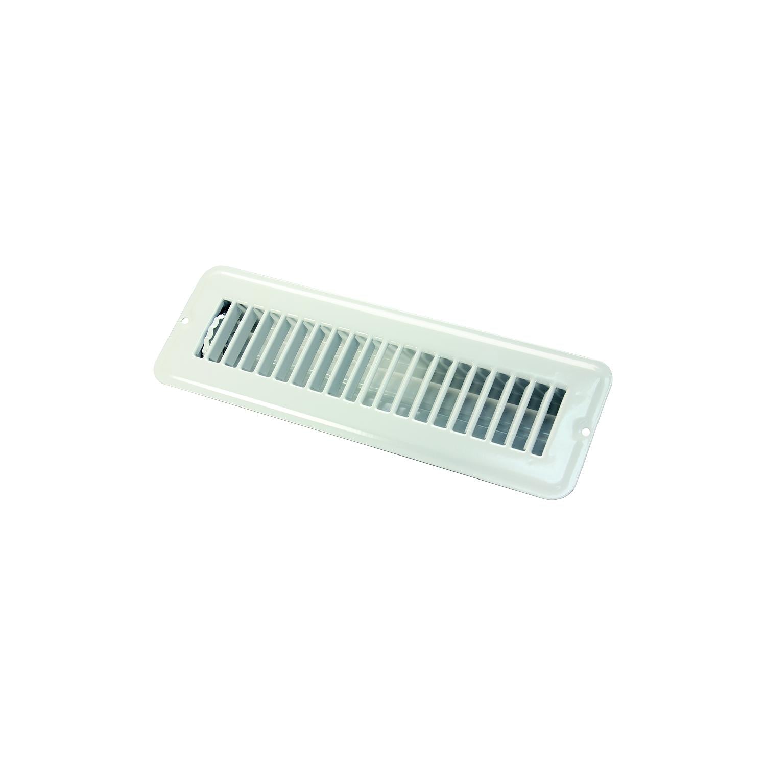 JR Products Metal Floor Registers, White Dampered