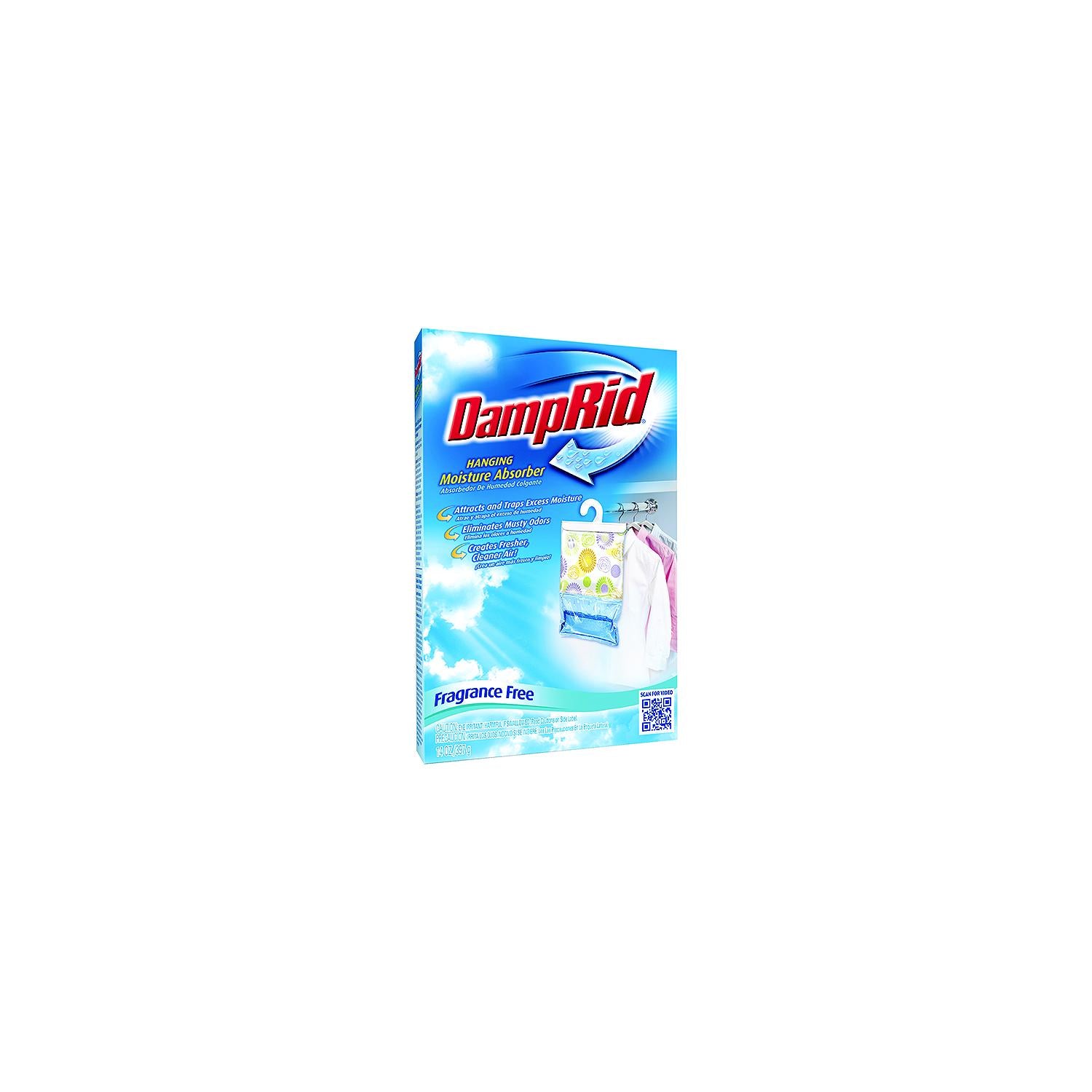 DampRid FG80FFESB Fragrance Free Hanging Moisture Absorber, 14 oz.