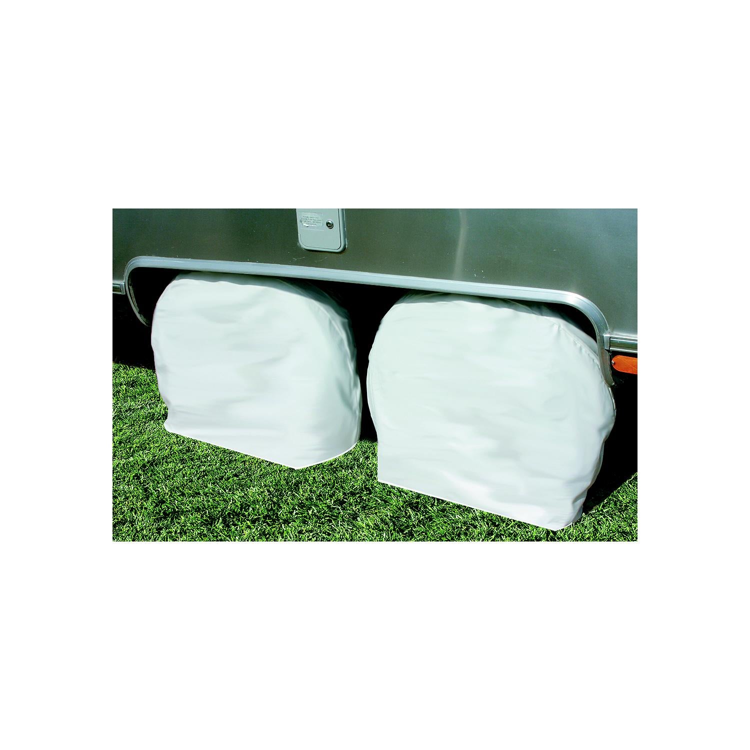 Camco 45333 Tire & Wheel Protectors,  30"-32", Colonial White, 1 pr.