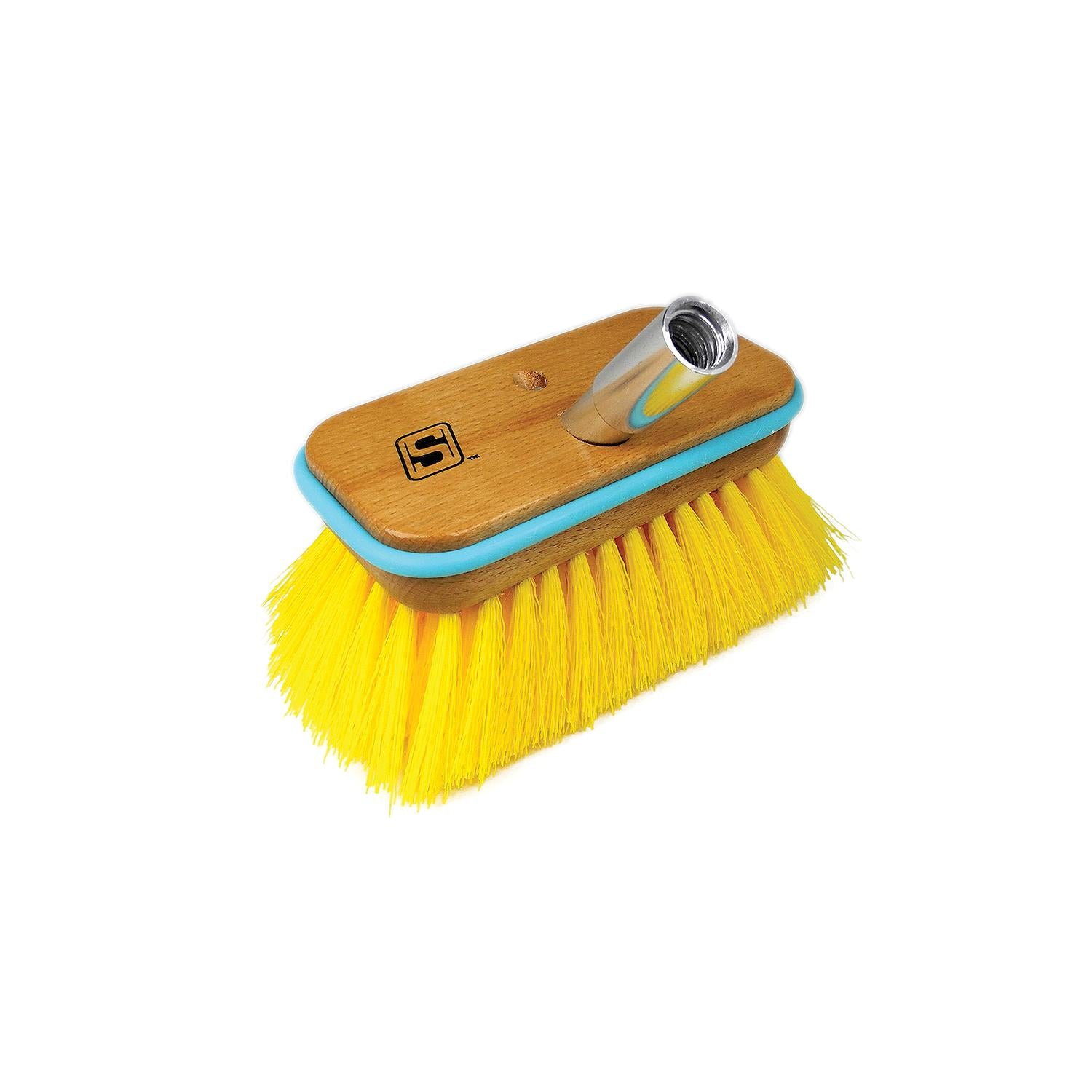 Seachoice 90581 Deck Brush with Bumper and Threaded Adapter, Medium