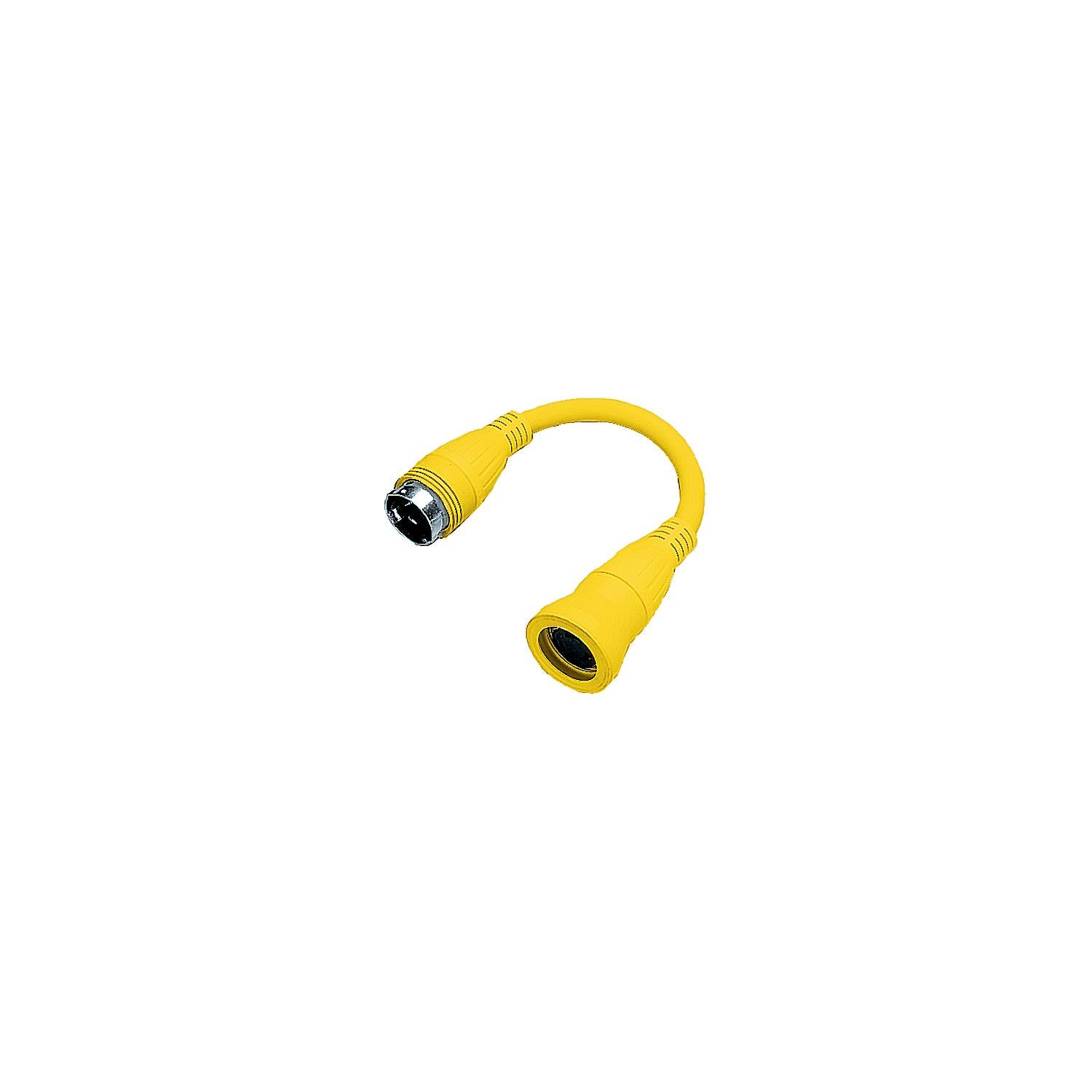 Hubbell HBL61CM72 Yellow Twist Lock Female to Twist Lock Male Adapter