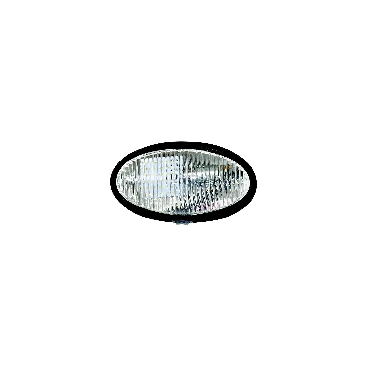 Valterra DG72408VP Oval LED Porch Light w/Switch, Black w/Clear Lens