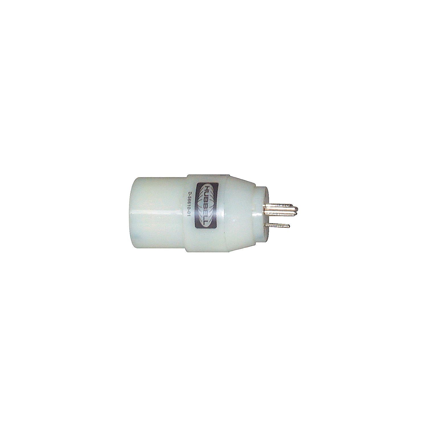 Hubbell HBL31CM28 White 30A 125V Twist Lock Female to 15A 125V Straight Blade Male Adapter