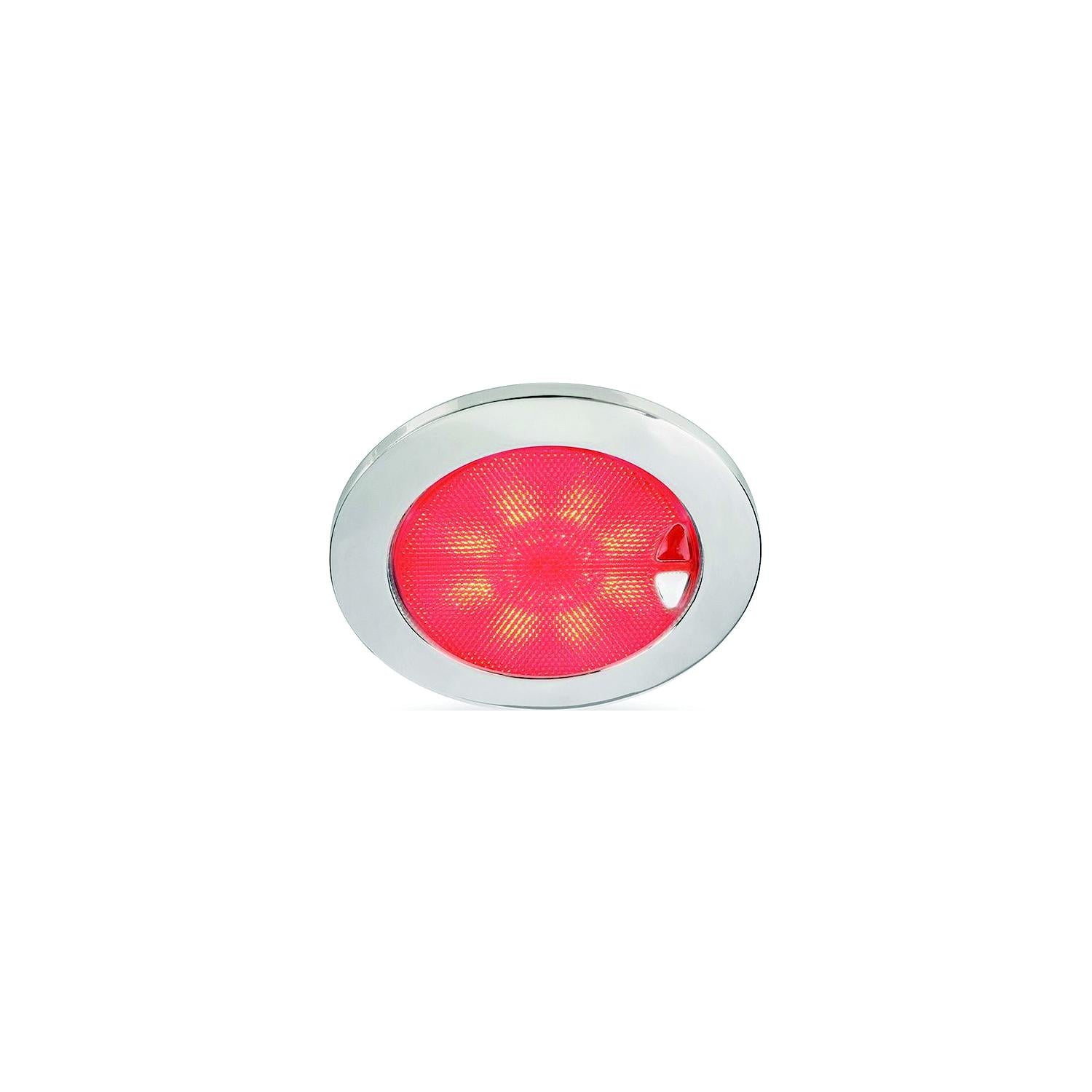 Hella 980630012 EuroLED® 150 Round Touch Lamp, White/Red w/Polished Stainless Steel Rim