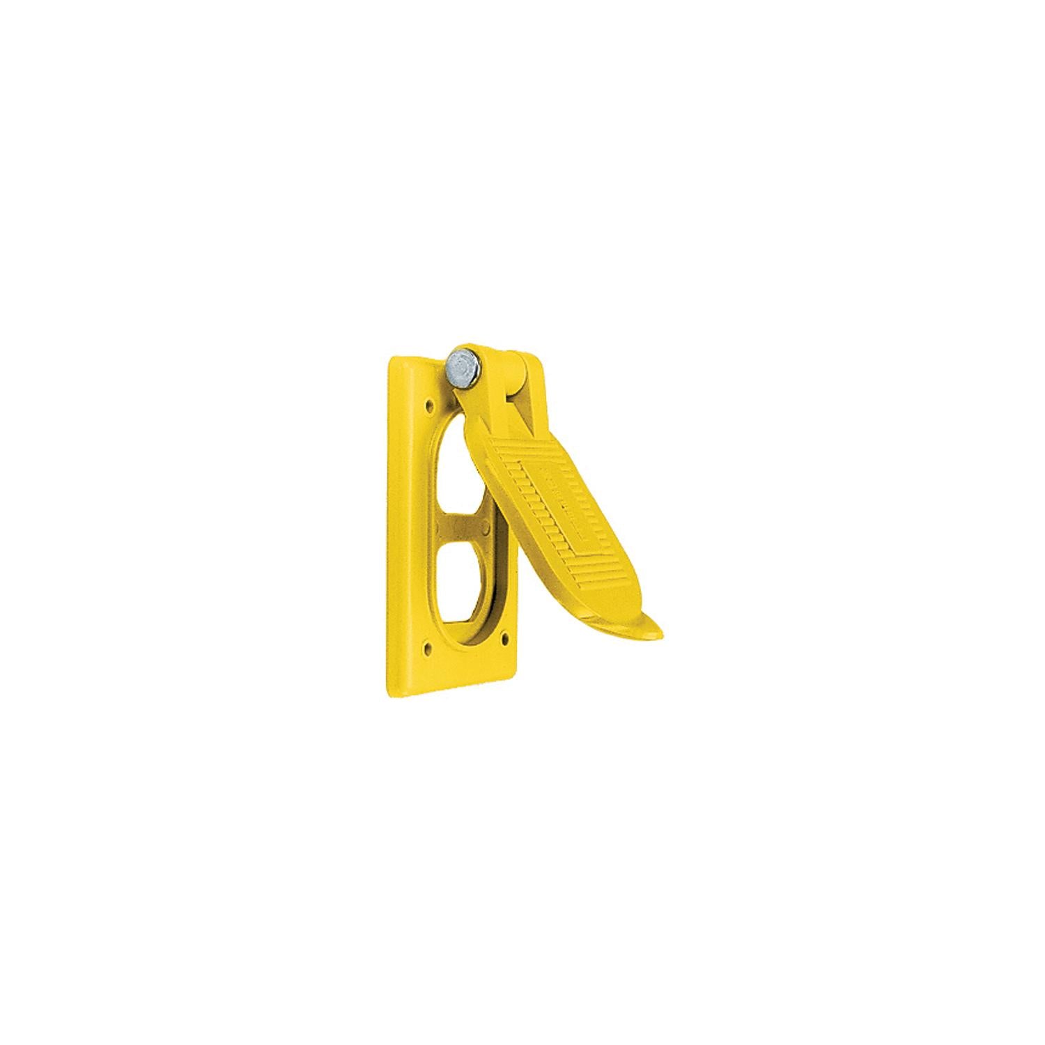 Hubbell HBL52CM21 Yellow Spring Loaded Polycarbonate Lift Cover Plate for Weatherproofing Duplex Receptacles