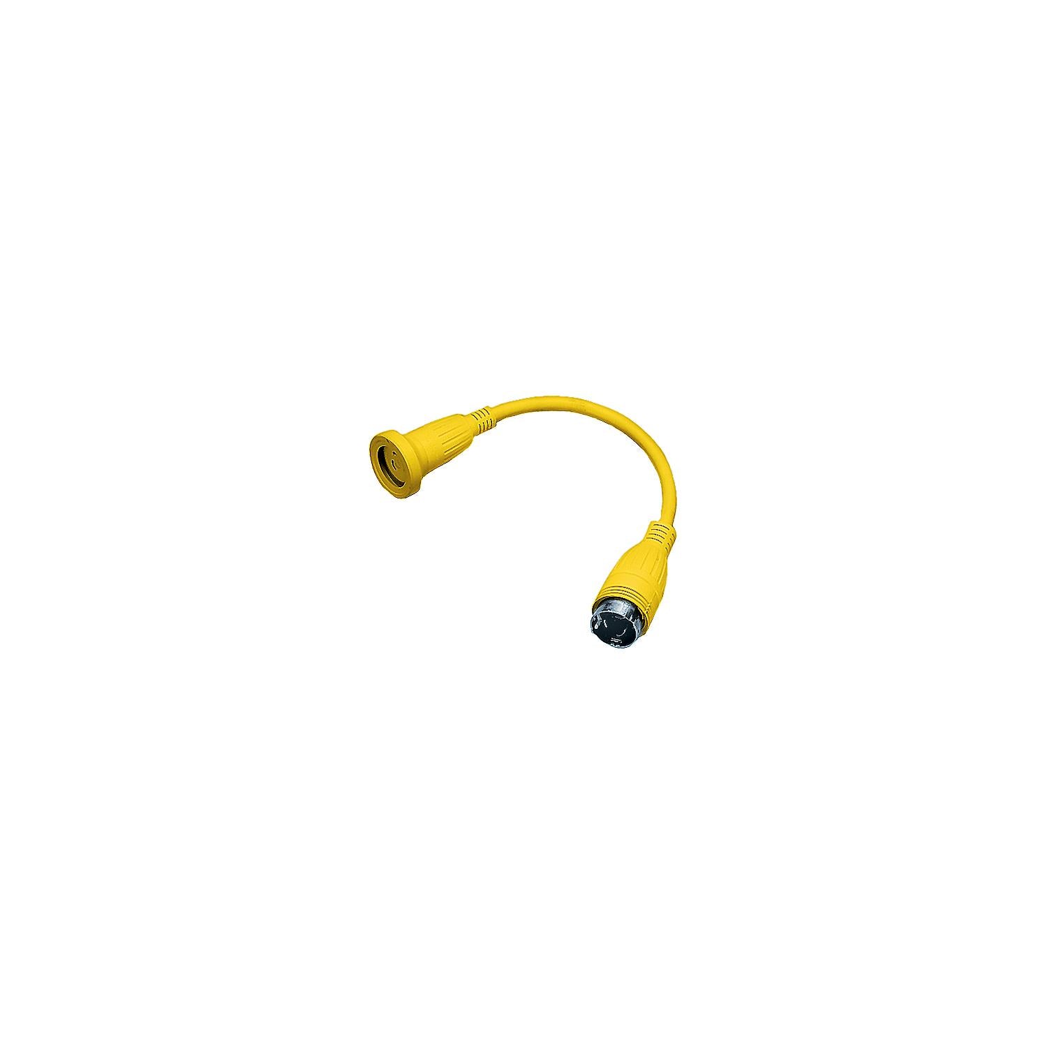 Hubbell HBL61CM55 Yellow Twist Lock Female to Twist Lock Male Adapter