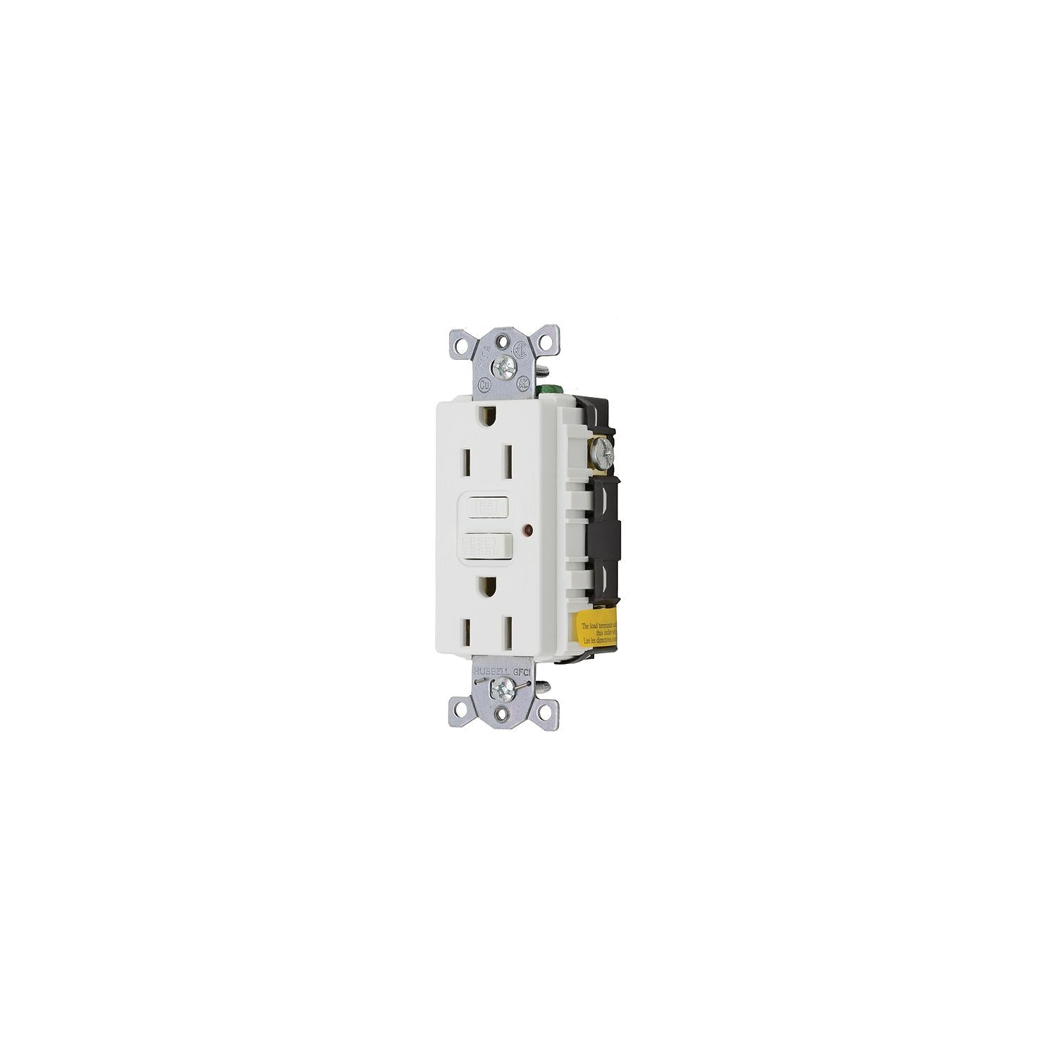 GFCI Duplex Receptacle w/Cover Plate, White