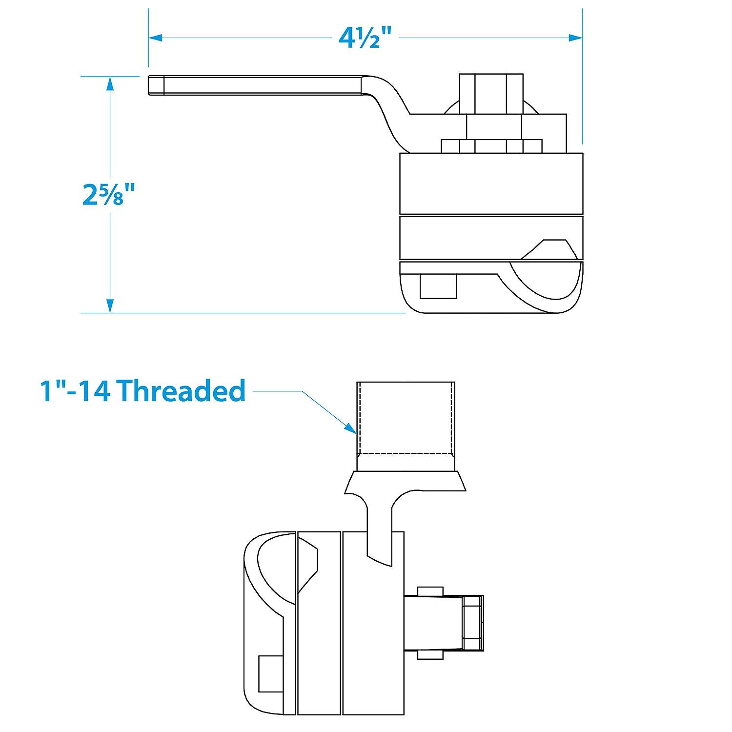 Seachoice 19541 316SS Antenna Rail Mount