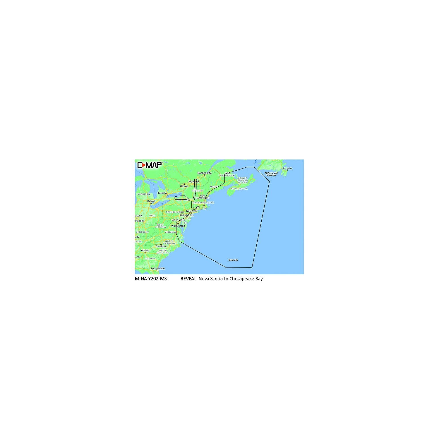 C-Map MNAY202MS Reveal Chart, Nova Scotia to Chesapeake Bay