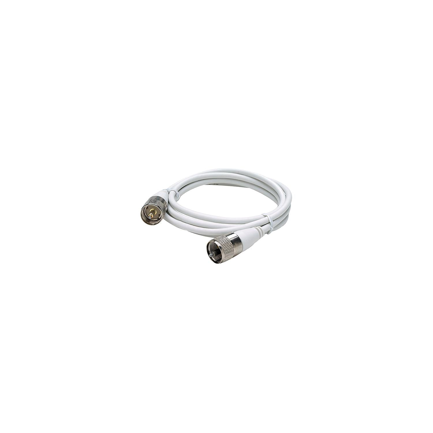 Seachoice 19771 20'  RG58U White Coaxial Antenna Cable Assembly, Includes PL259 Fittings on Both Ends