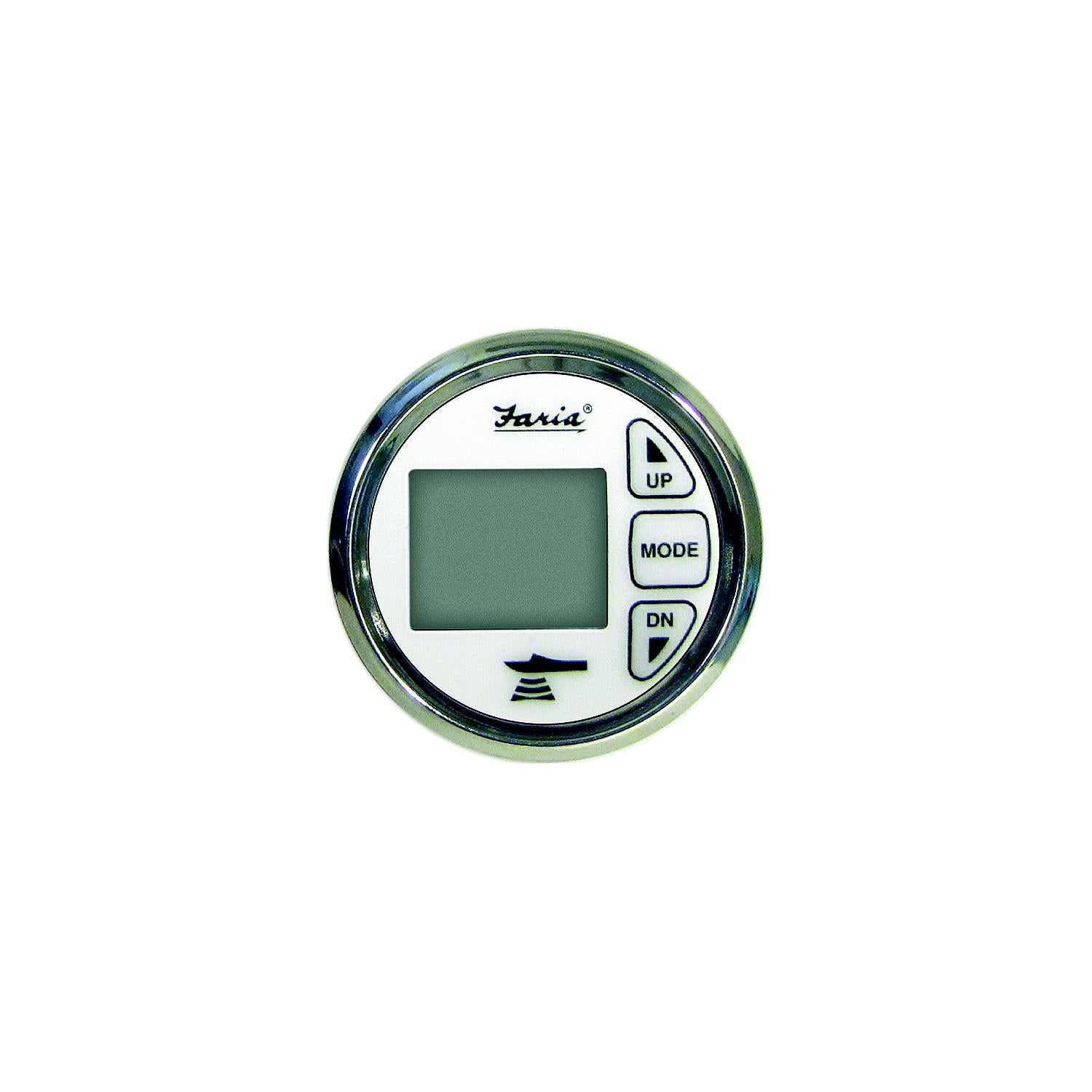 Faria In-Dash Dual Temperature Digital Depth Sounder With Transom Mounted Transducer and Temperature Sender - Chesapeake SS