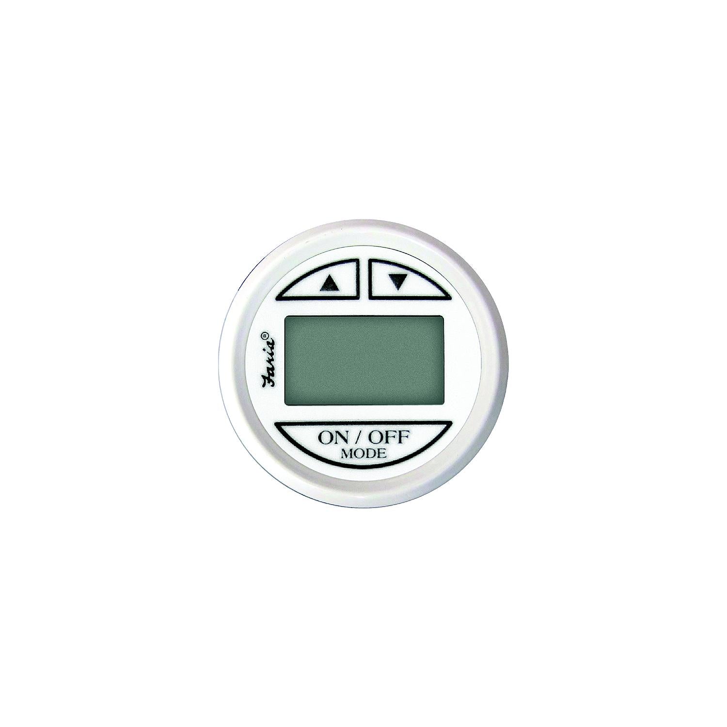 Faria Digital Depth Sounder, Dress White w/In-Hull Transducer