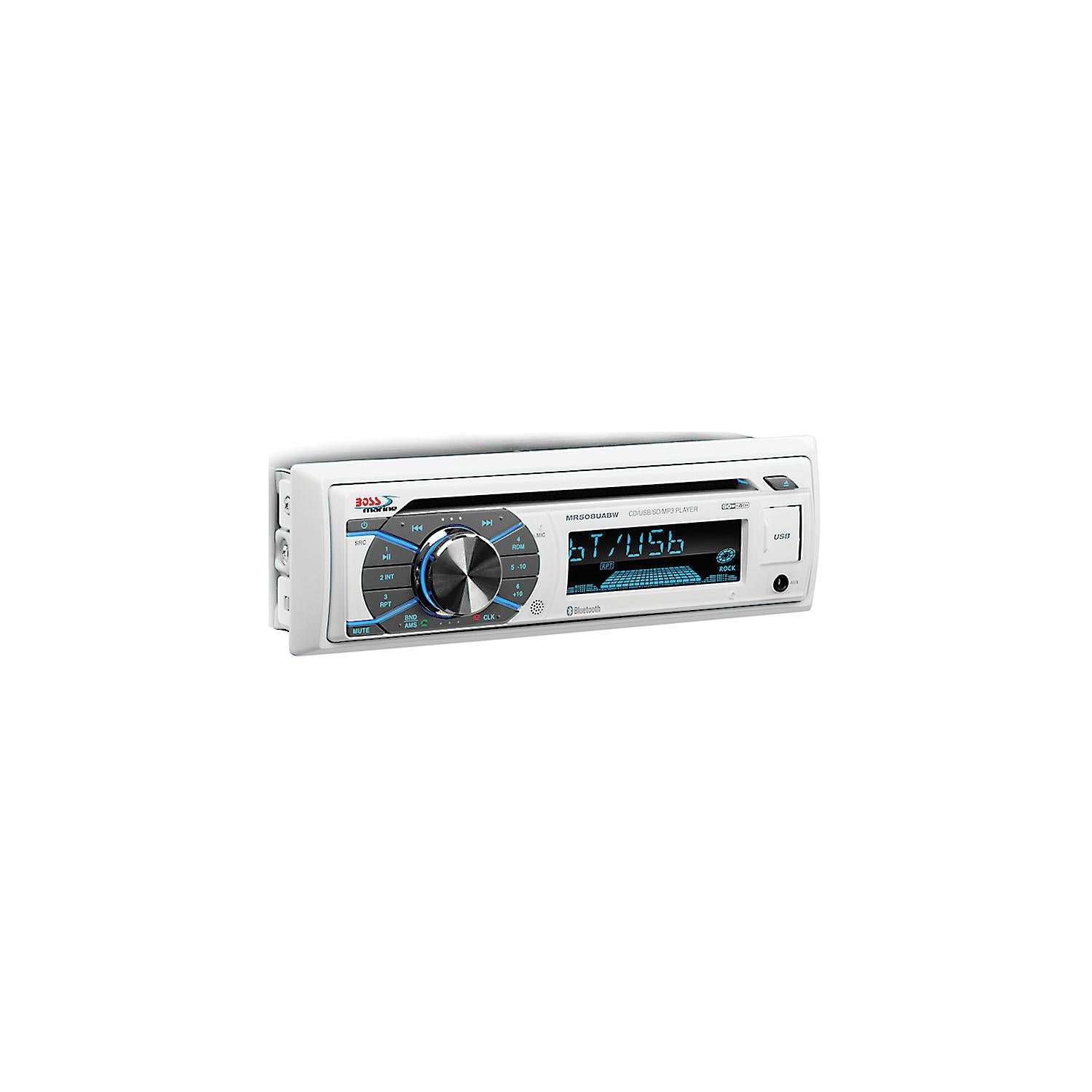 Boss Single-DIN CD/USB/SD, MP3, WMA, FM/AM Player/Bluetooth
 - White