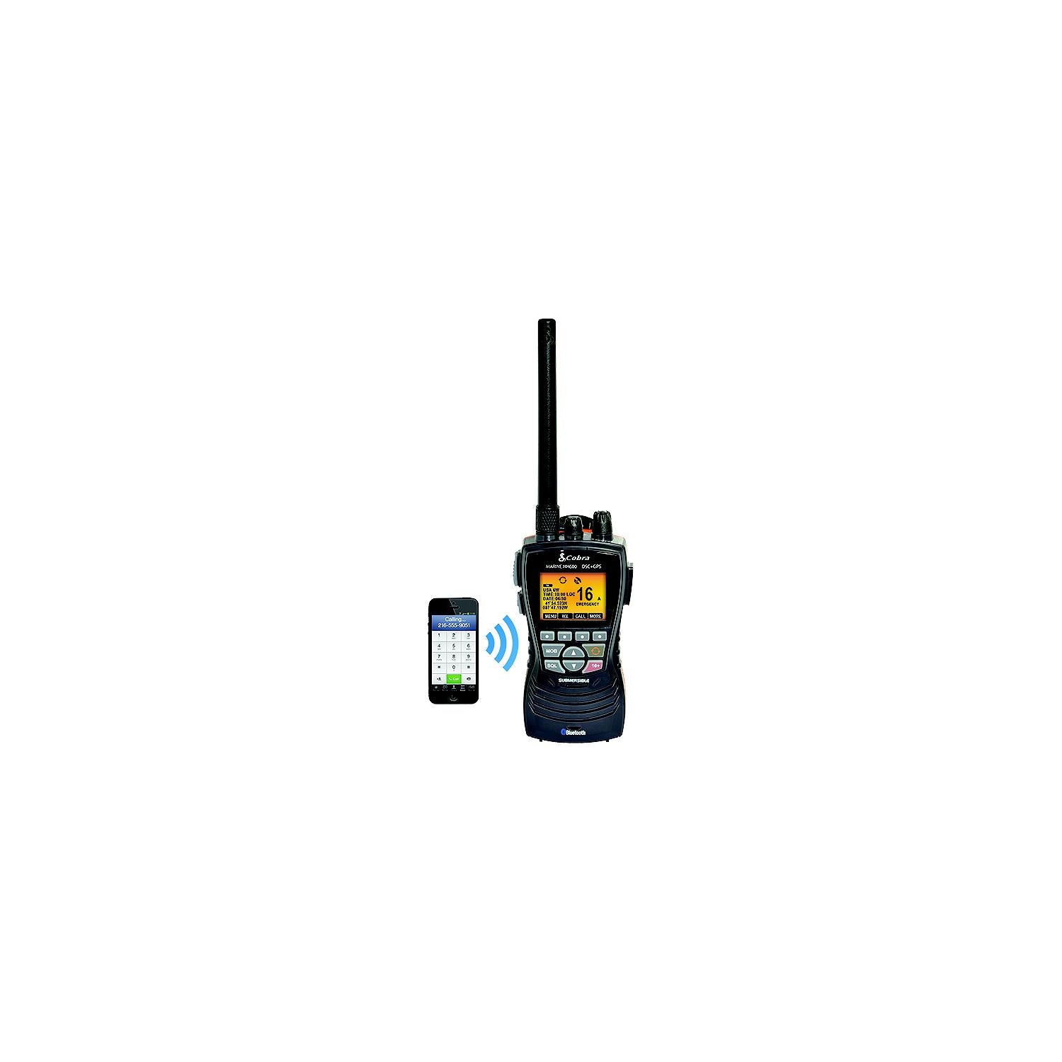 Cobra MRHH600FLT Floating GPS Handheld VHF Marine Radio, Black