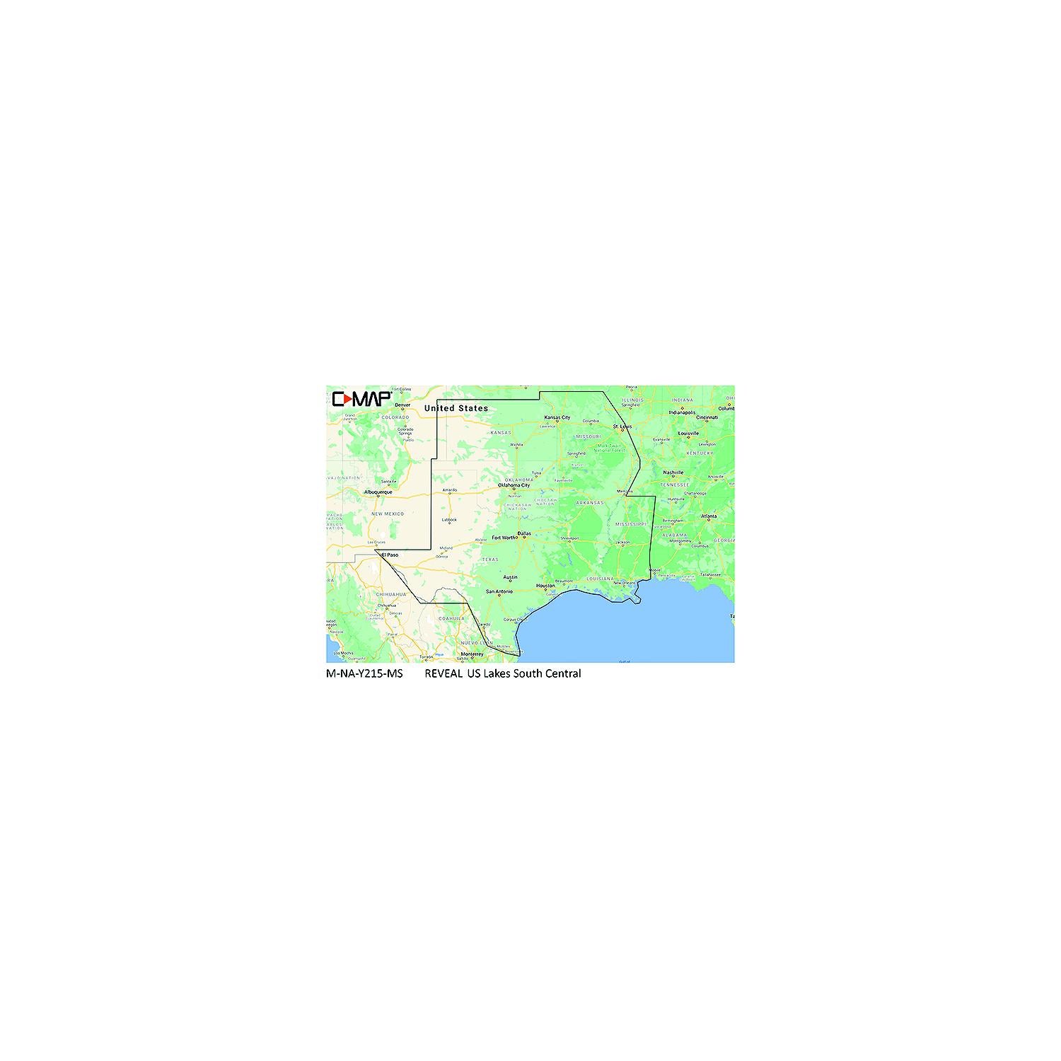 C-Map MNAY215MS Reveal Chart, US Lakes Lakes South Central