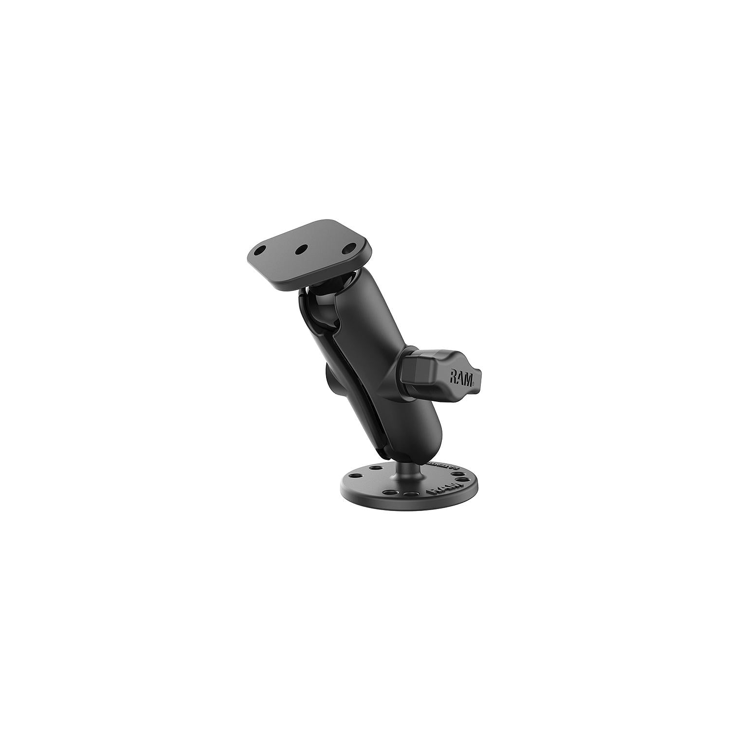 Ram 1" Ball Mount With Double Socket Arm & Round Base