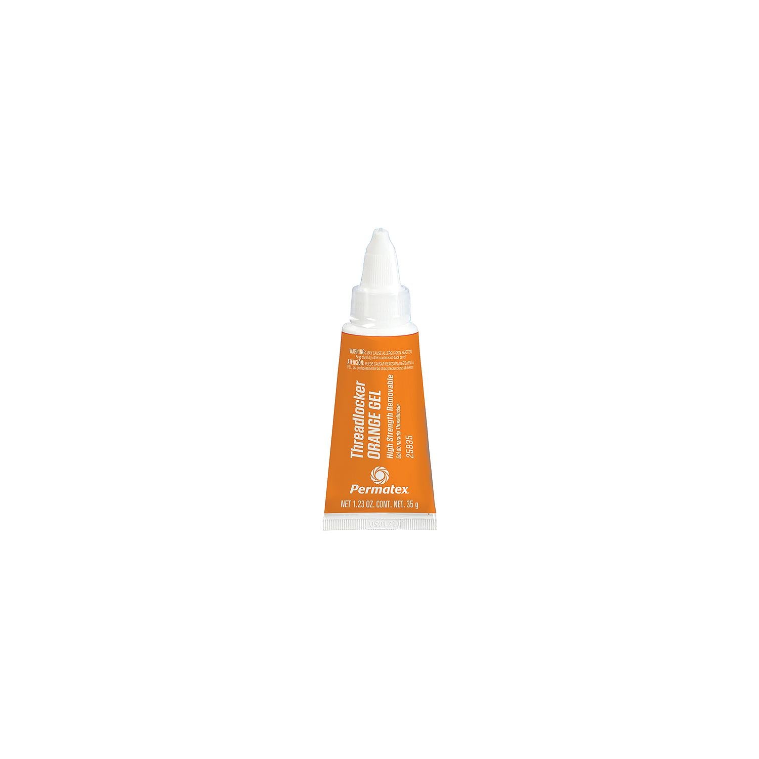 Permatex 25835 High Strength Removable Threadlocker Gel, 35 gr., Orange