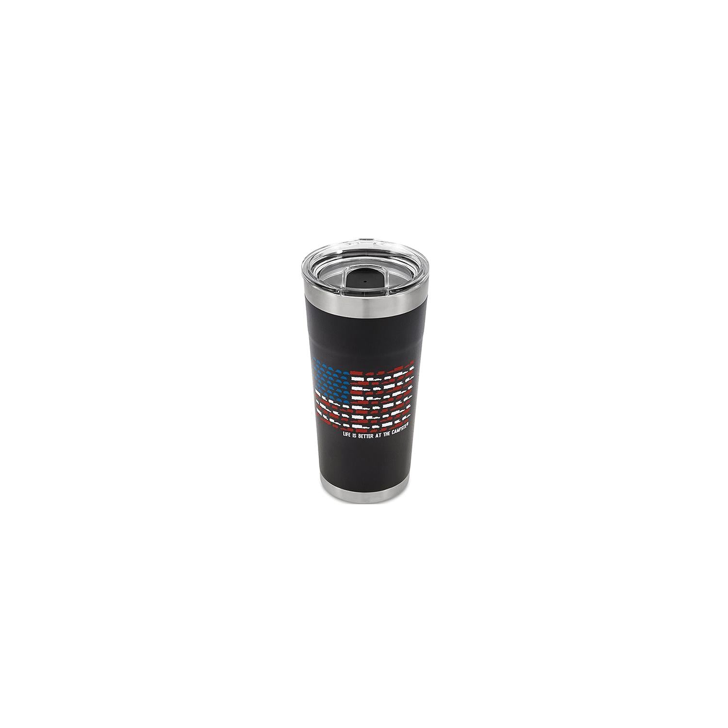 Camco 53065 US Flag Tumbler, 20 oz., Charcoal