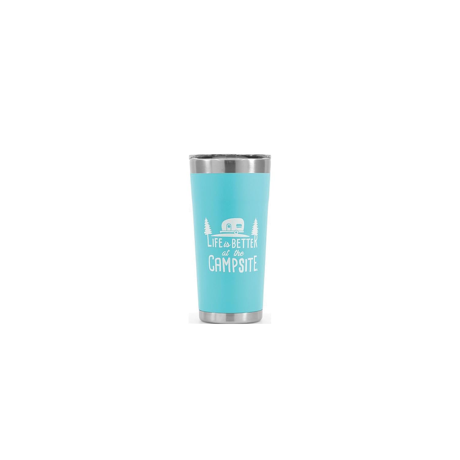 Camco 53057 Life Is Better At The Campsite Tumbler, 20 oz., Cool Blue