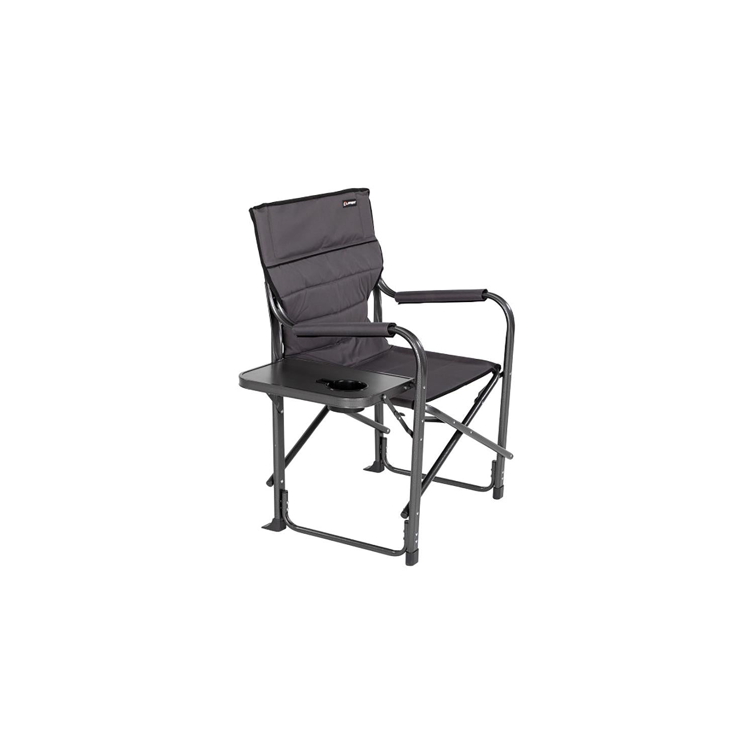 Lippert 2021123280 Scout Folding Chair w/Side Table, Dark Grey