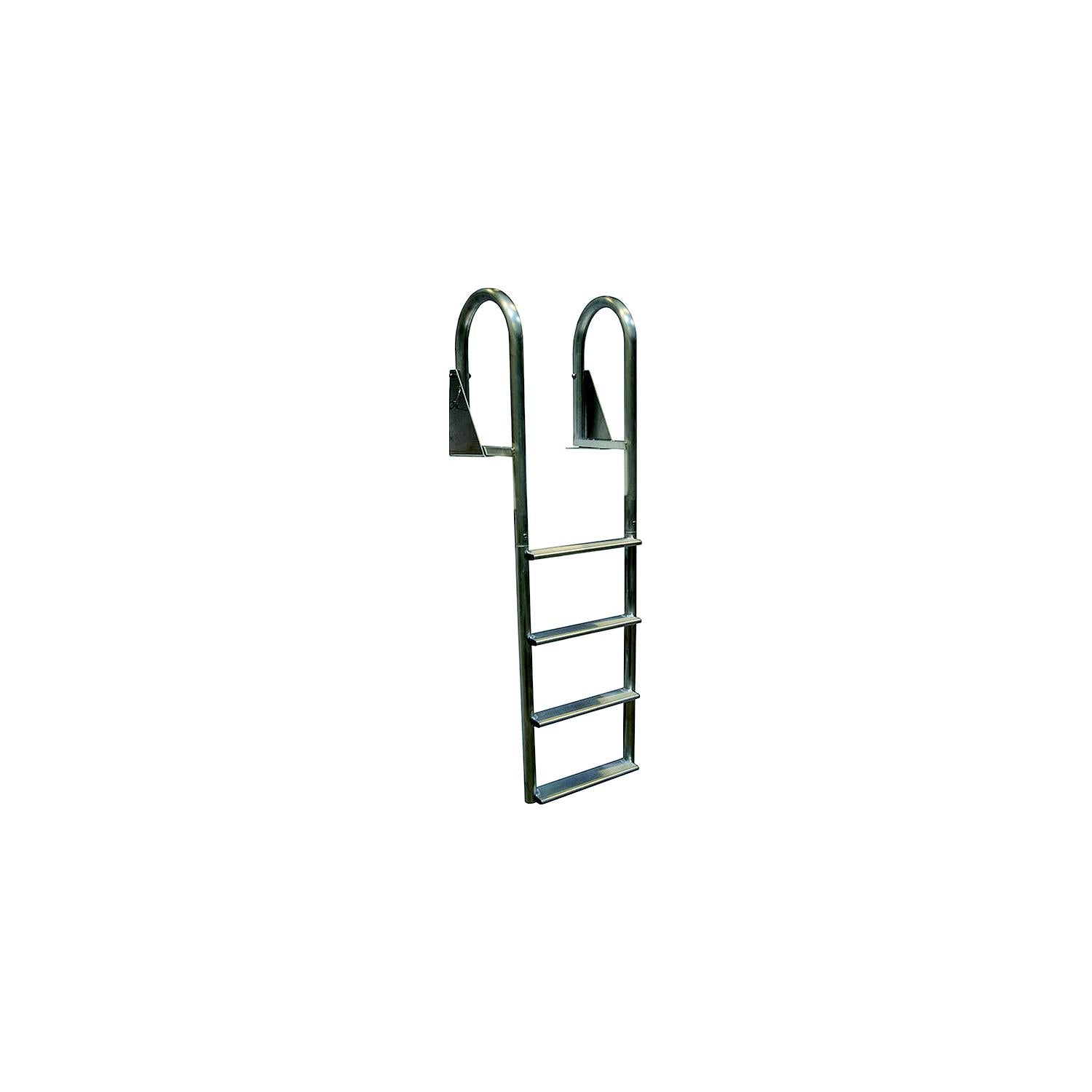 Dock Edge DE2124F Aluminum Flip Up Wide Step Ladder, 4-Step