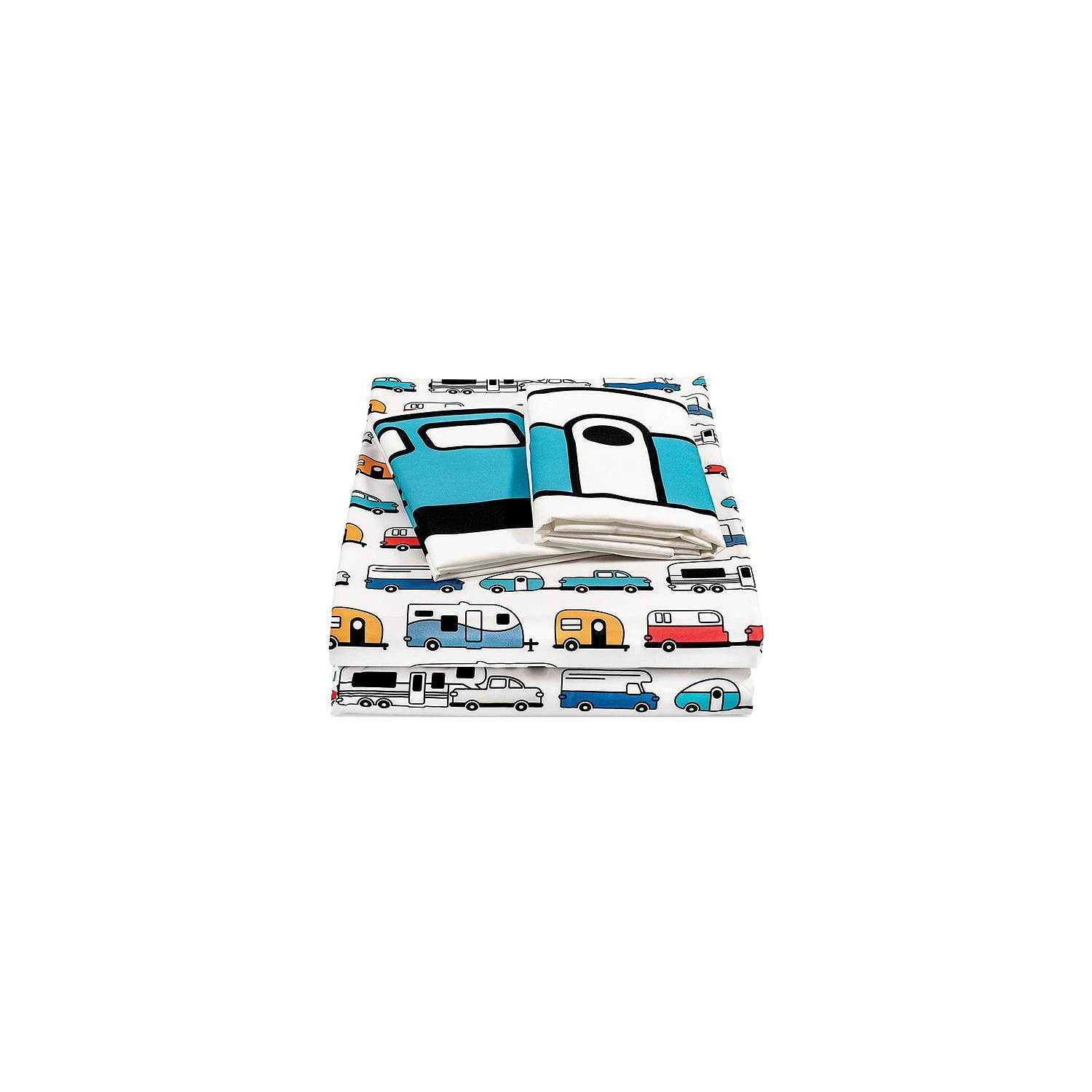 Camco 53299 Bed Sheets, Short Queen, Multi-color RV print