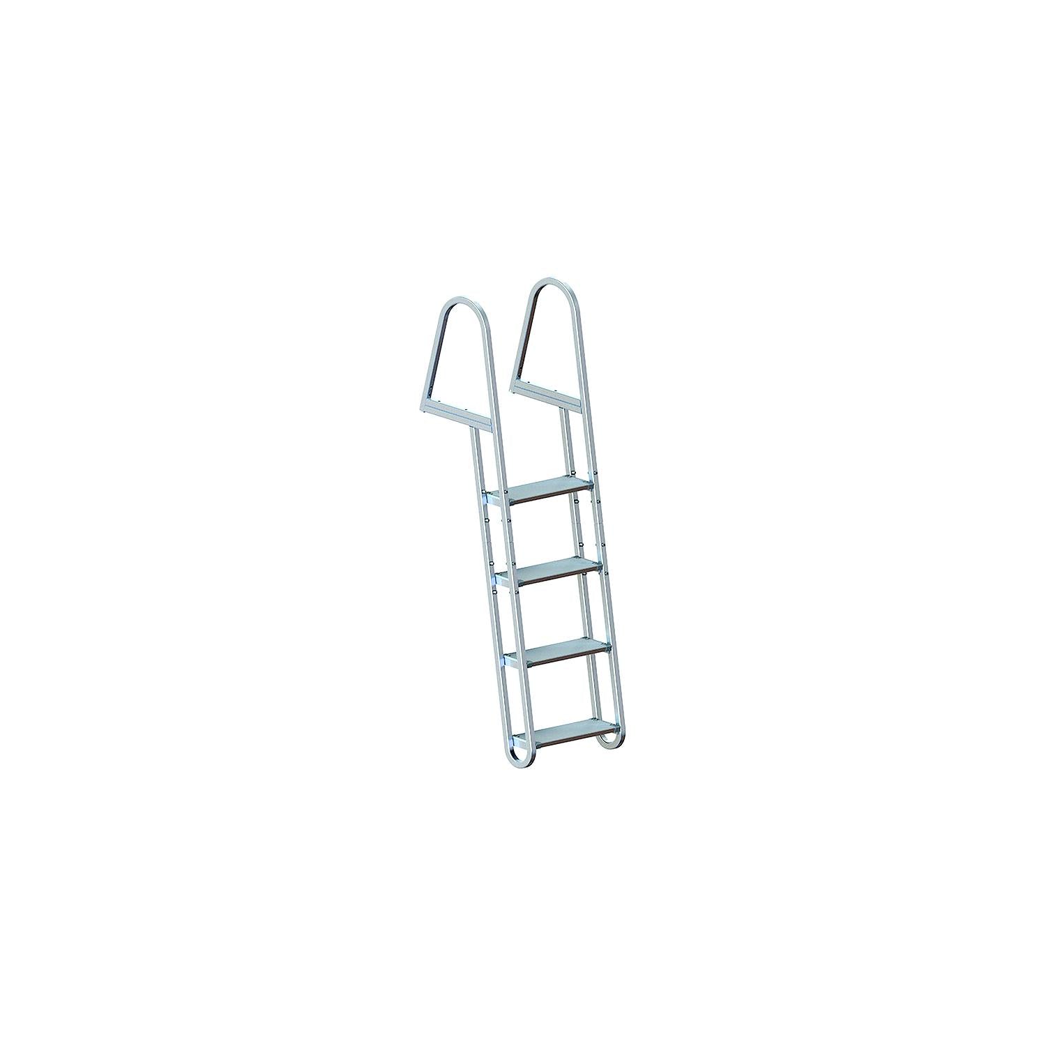 Dock Edge DE2154F Stand Off Welded Aluminum Ladder With Quick Release, 4-Step