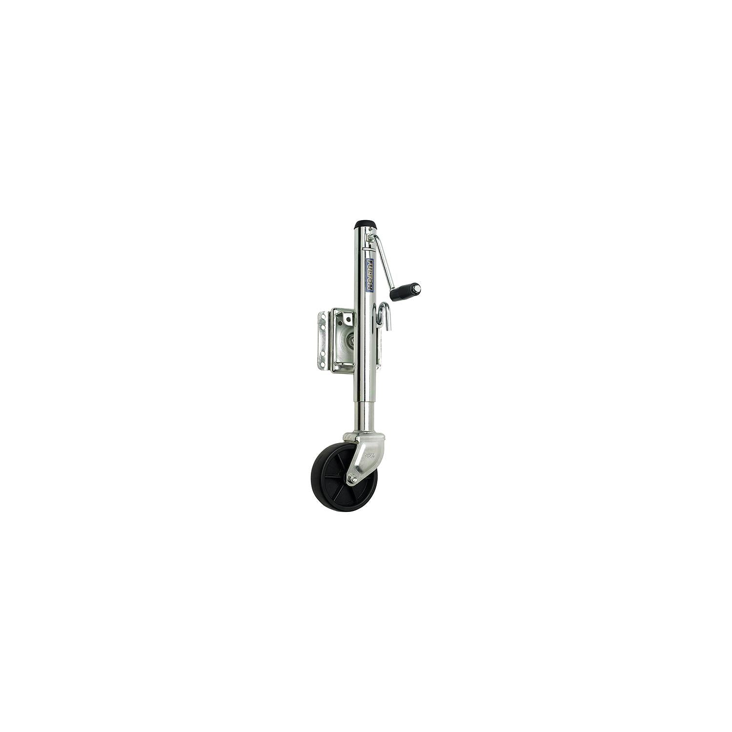 Fulton XP100101 10" Travel 1,200 lb Max Load Bolt Thru Swivel Jack with 6" Wheel, Zinc