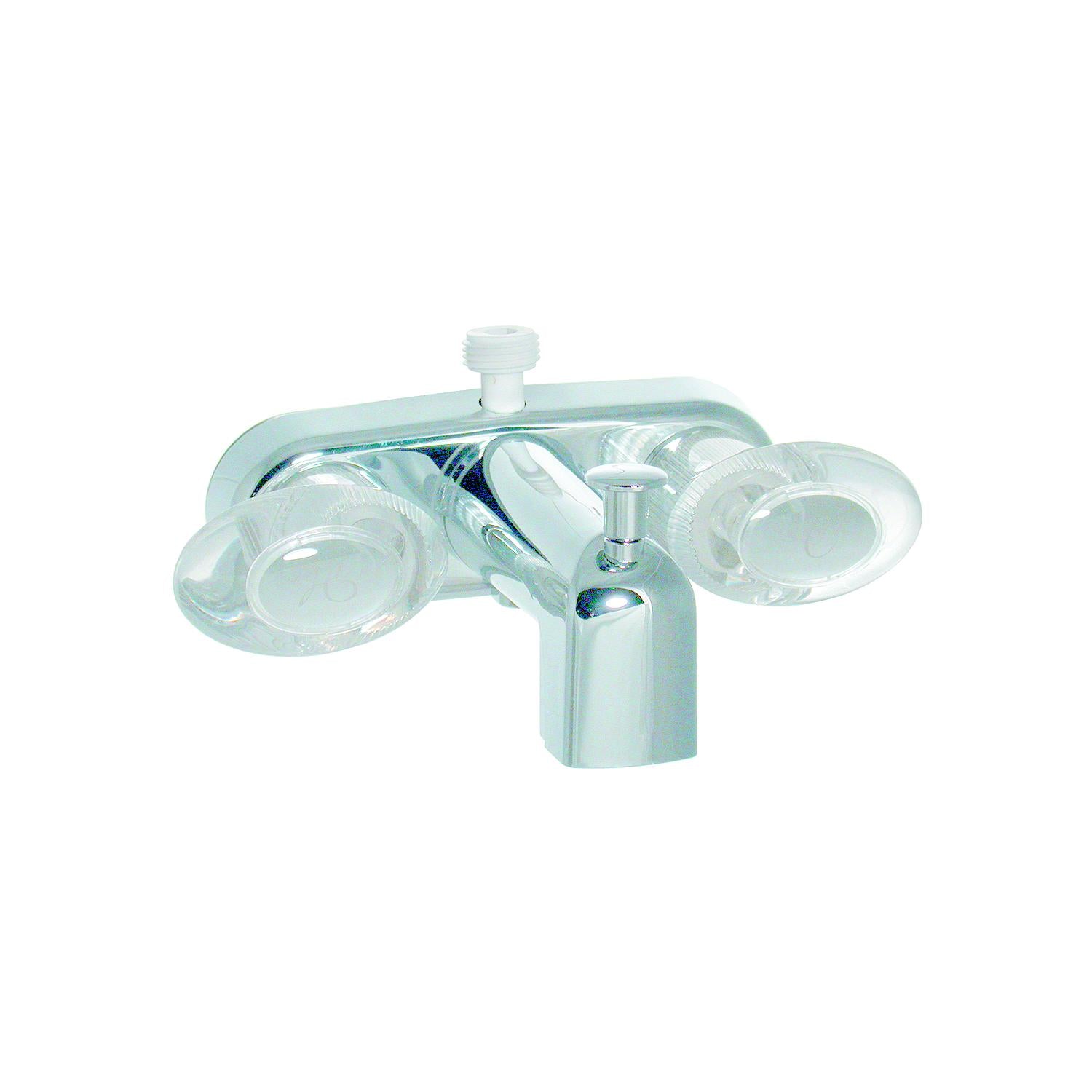 Valterra PF223361 Catalina Two Handle RV Tub Diverter Faucet, Chrome w/Clear Handles