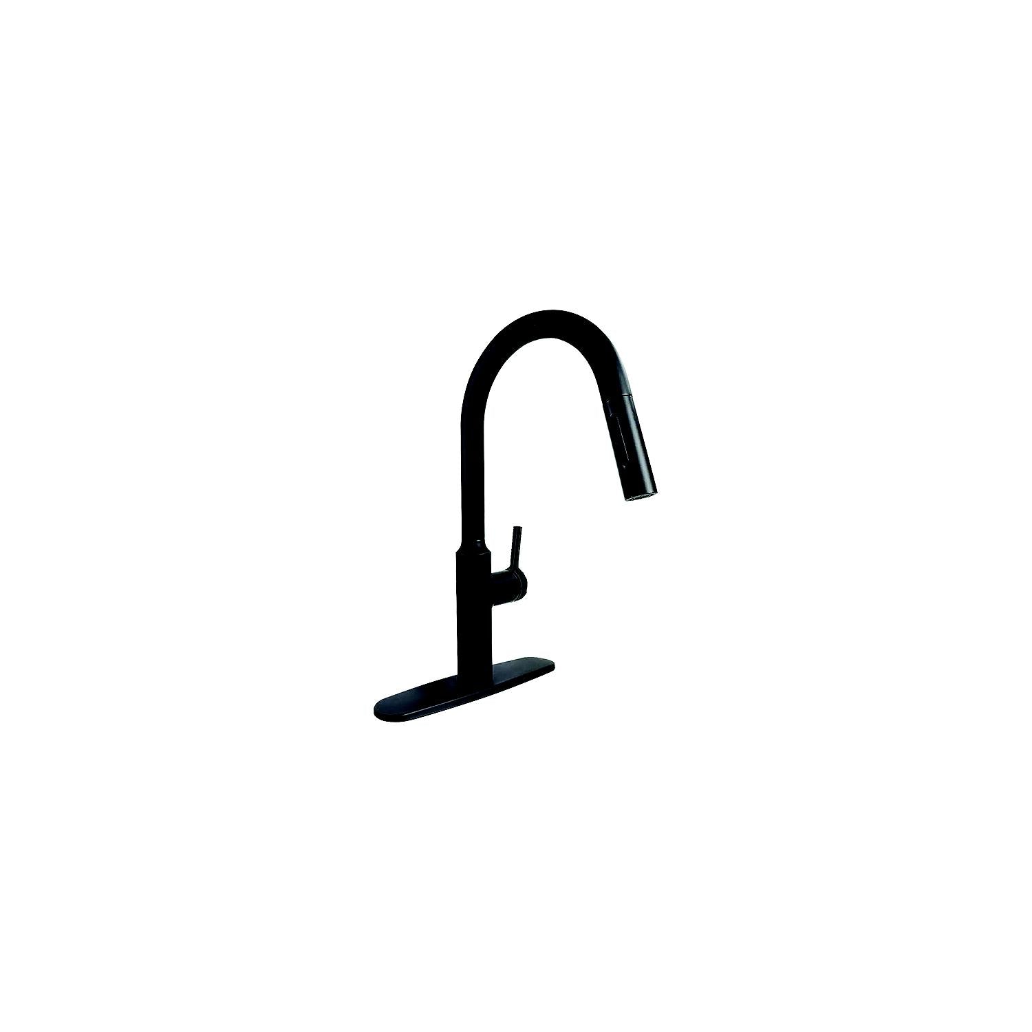 800-PF231765 8" Premium Slimline Single Handle Pull Down Kitchen Faucet, Matte Black