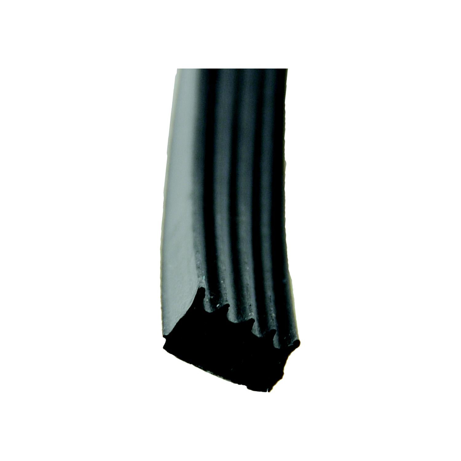 AP Products 018523 Ribbed Slide Out, Window & Door Seal w/Tape, 5/8" x 3/8" x 50', Black w/White Tape