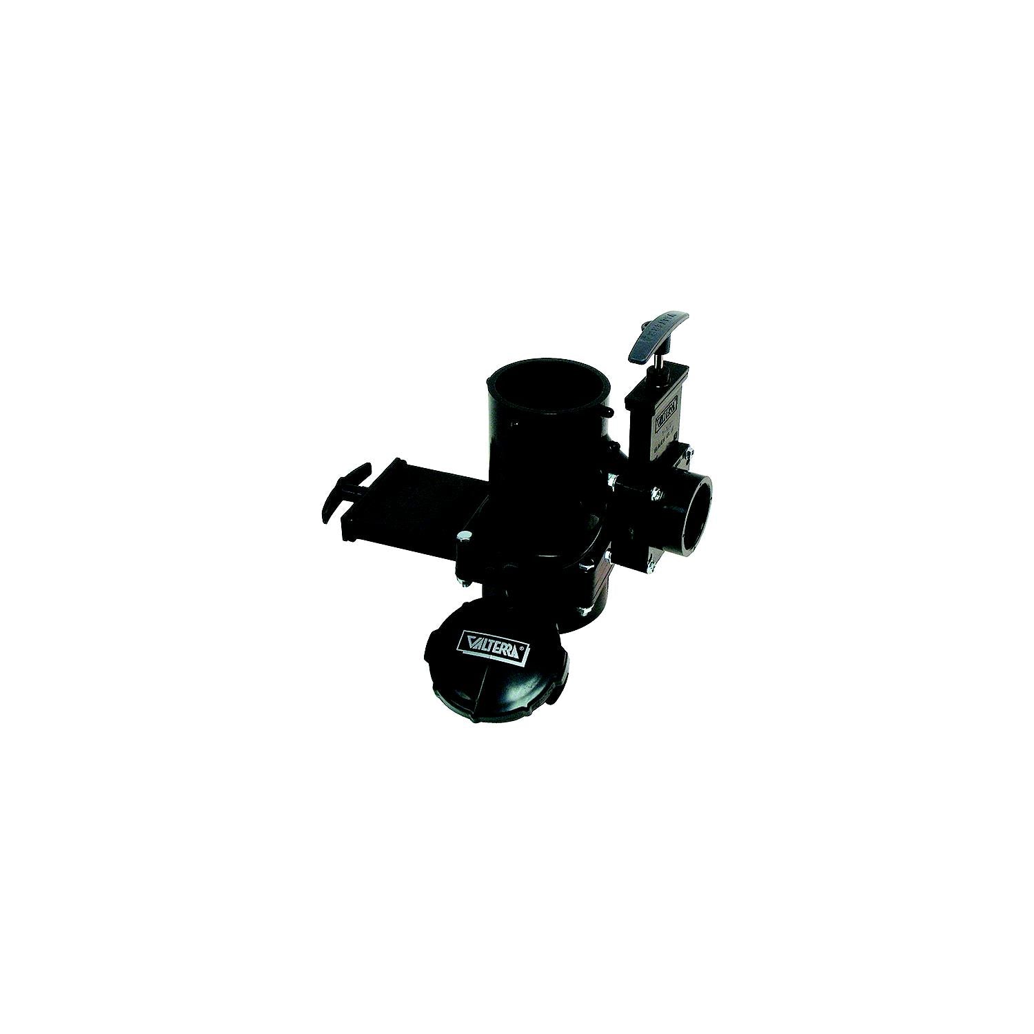 Valterra T18 RV Rotating San Tee Double Valve with 3" Spigot x 2" Hub x 3" Bayonet Cap