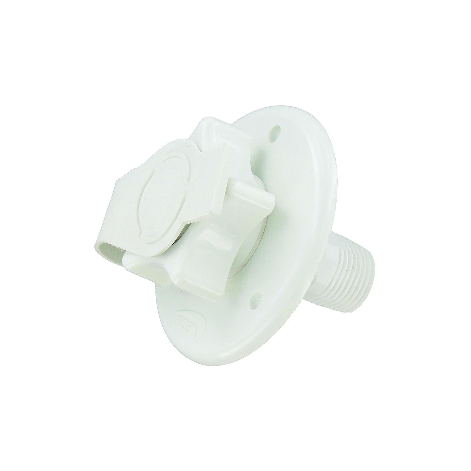 Valterra Flush Mount Water Inlet, White Plastic