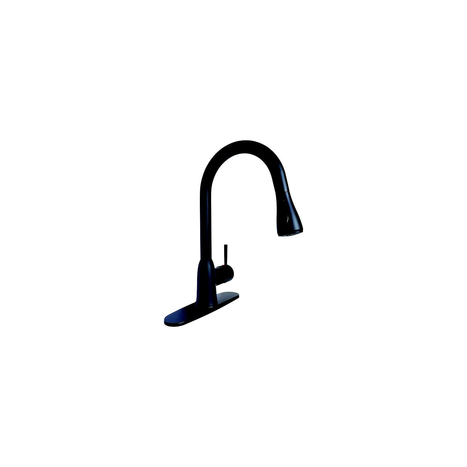 800-PF231766 8" Premium Power Boost Single Handle Pull Down Kitchen Faucet, Matte Black