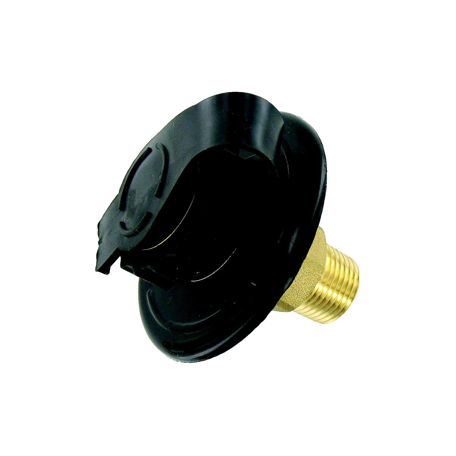 Valterra Flush Mount MPT Plastic Flange Brass Check Valve RV Water Inlet | Includes Screws, Putty Tape & Teflon Tape