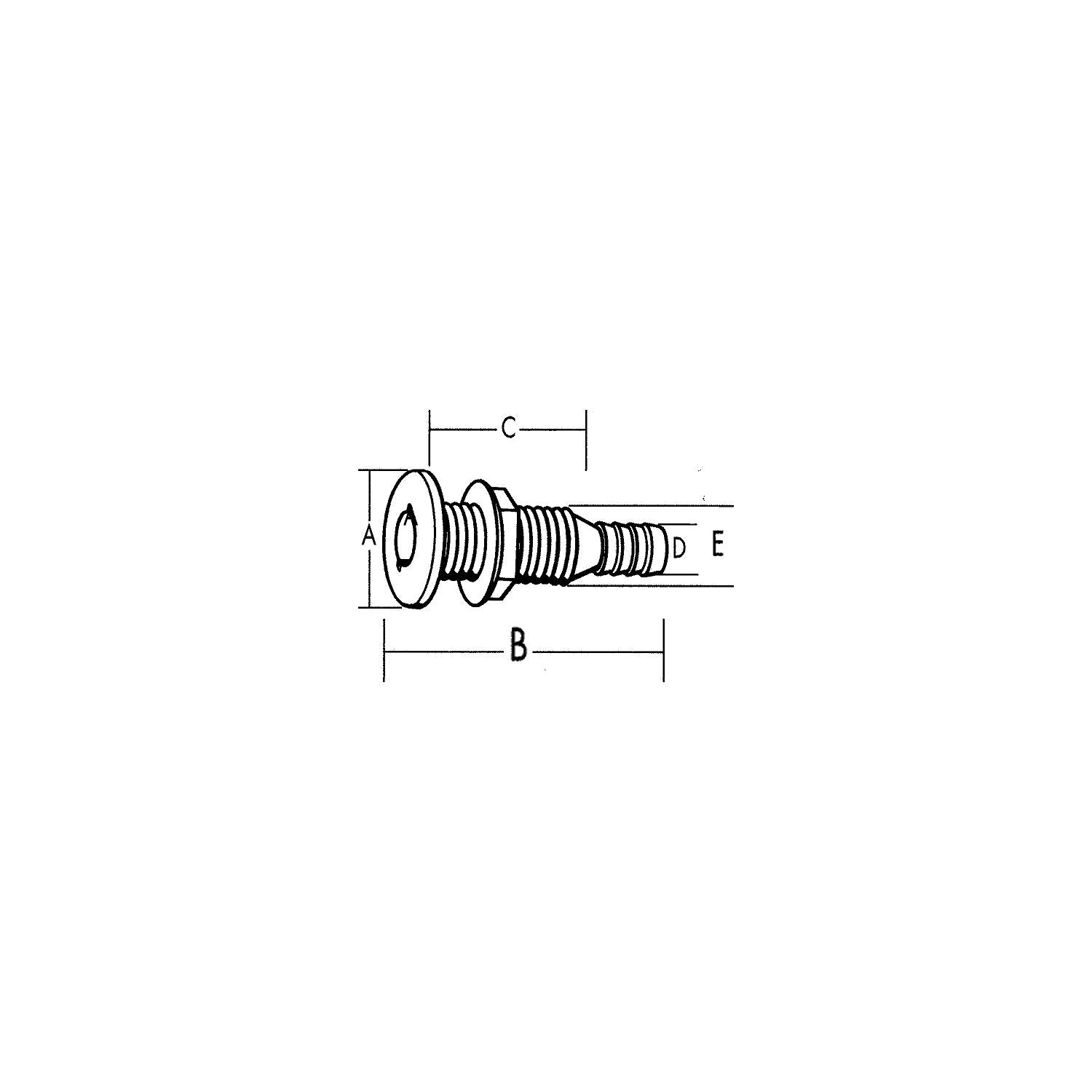 1-1/2 X-Long Thru Hull-White