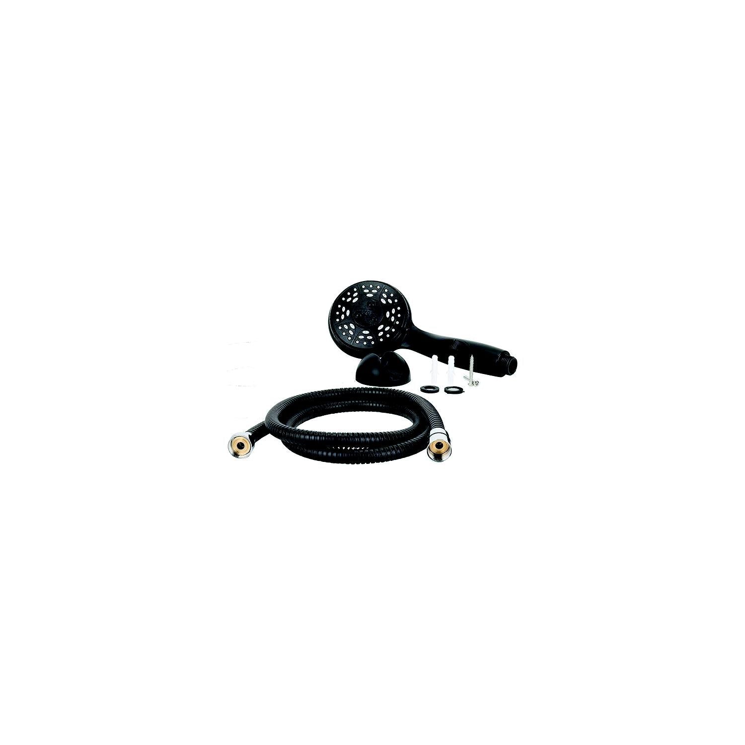 Camco 43744 Premium Rv/Marine Shower Head & Hose Kit, Black