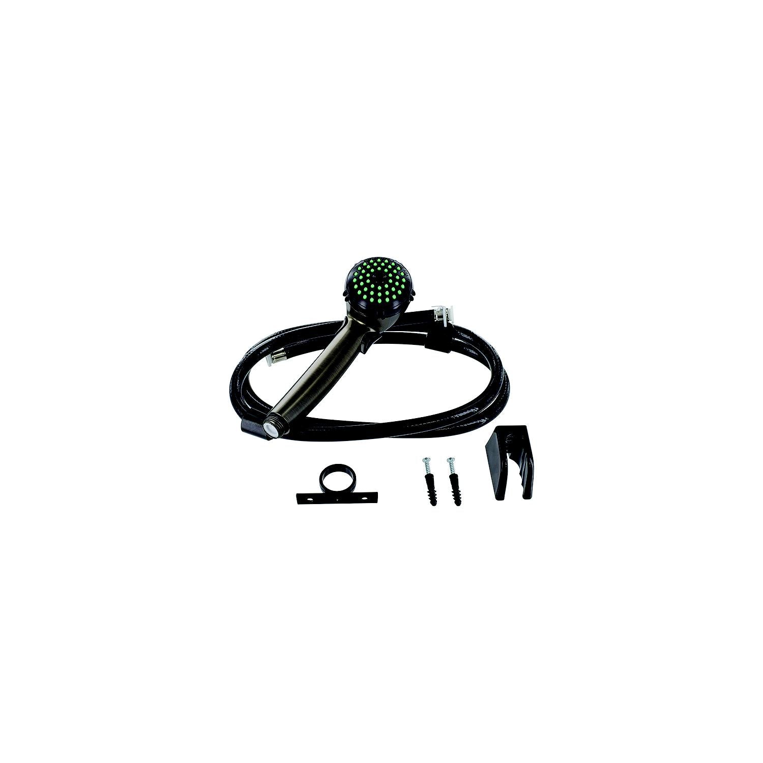 Valterra Phoenix PF276065 Single Function Hand Held RV Camping Outdoor 60" Metal Shower Hose & Bracket Kit, Rubbed Bronze