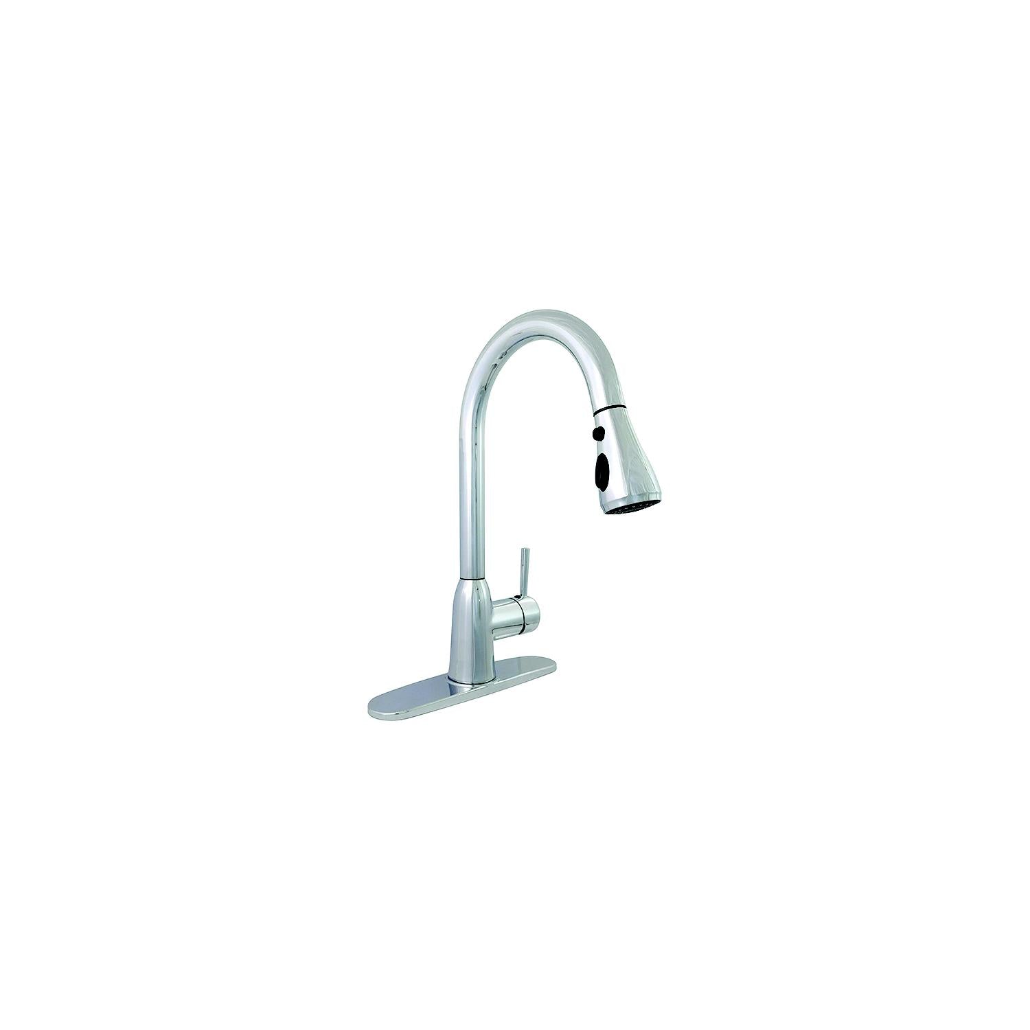 800-PF231366 8" Premium Power Boost Single Handle Pull Down Kitchen Faucet, Chrome