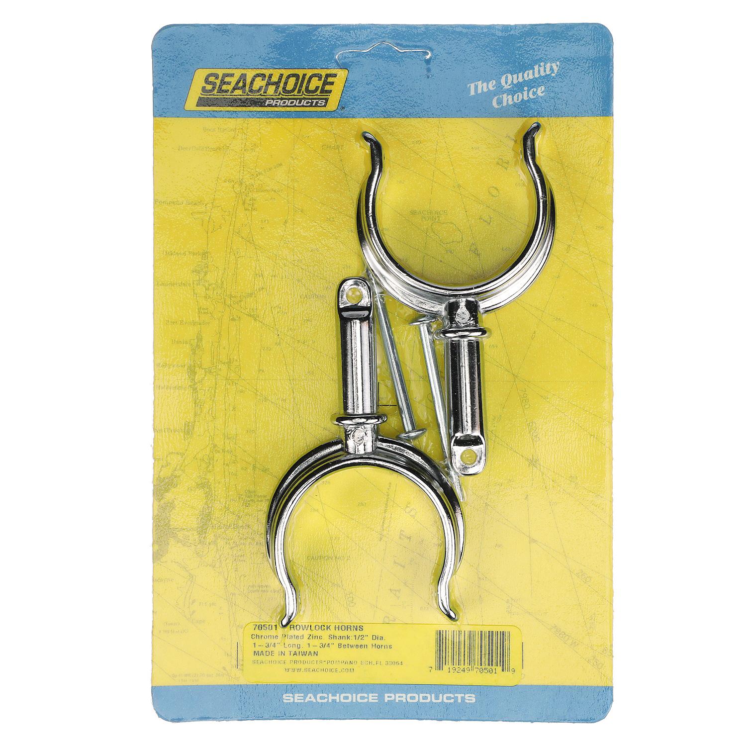 Seachoice 70501 Chrome Plated Zinc Rowlock Horns Only (Sold as Pair)