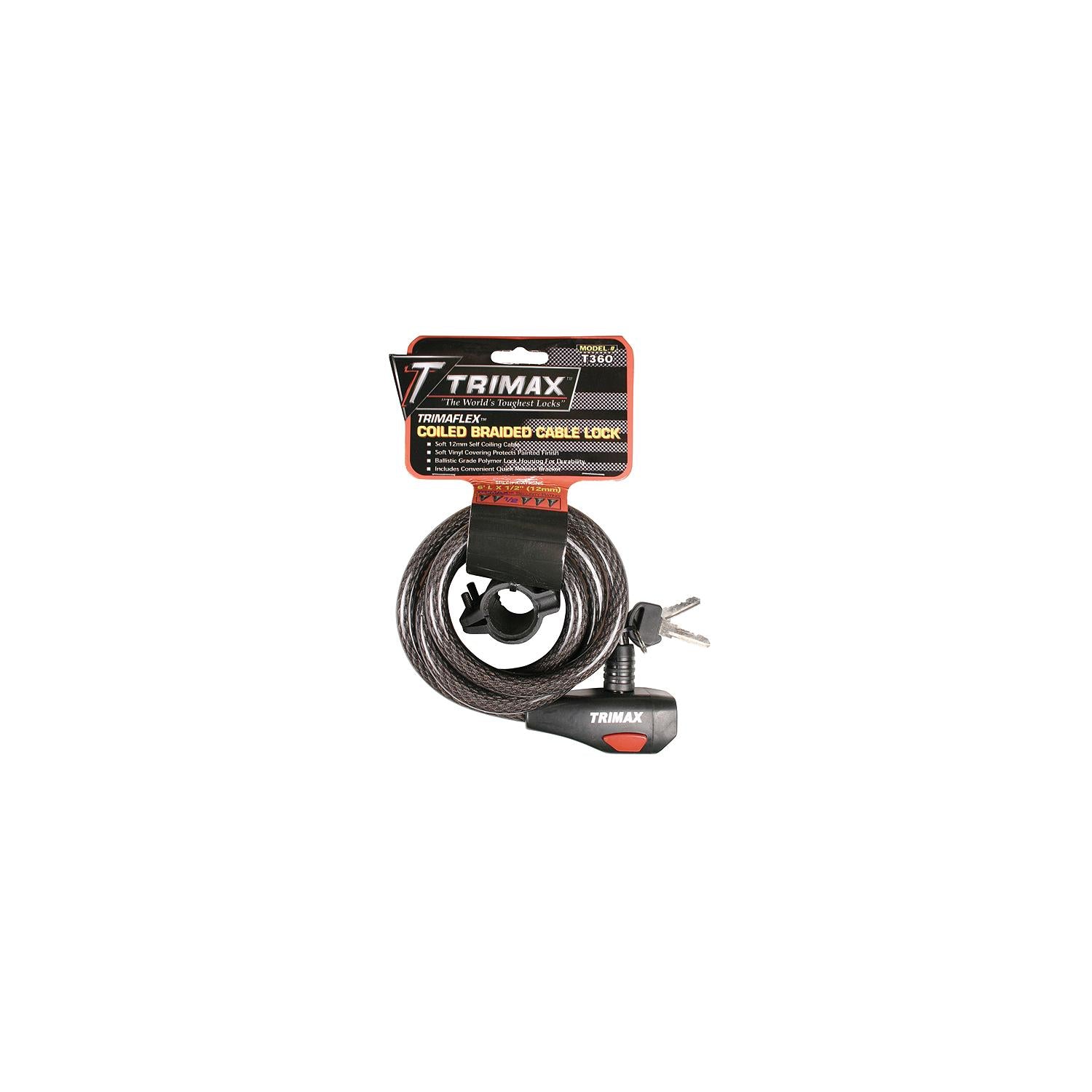 Trimax TKC106 Quadra-Braid 6 x 10mm Keyed Cable Lock