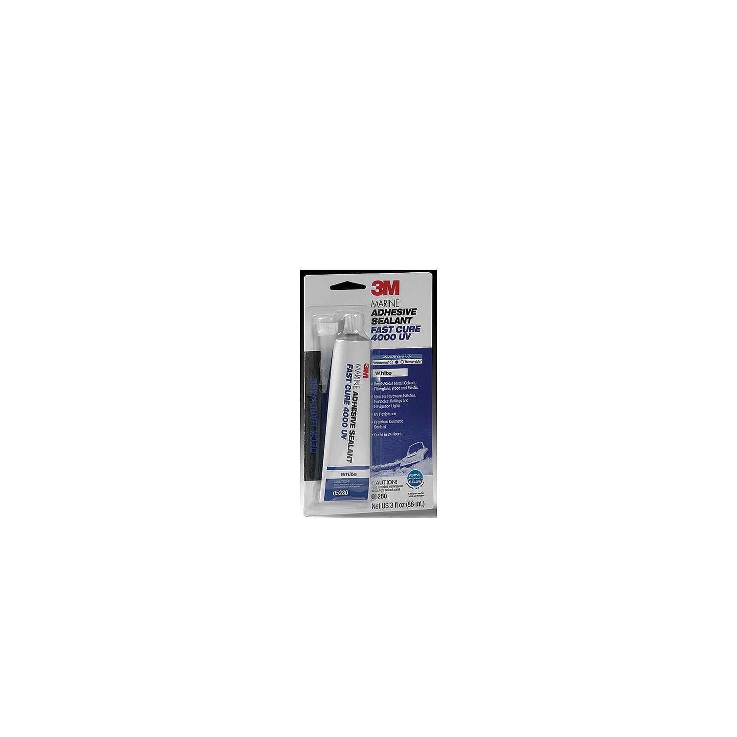 3M 05280 4000UV Fast Cure Sealant, White, 3 oz. Tube