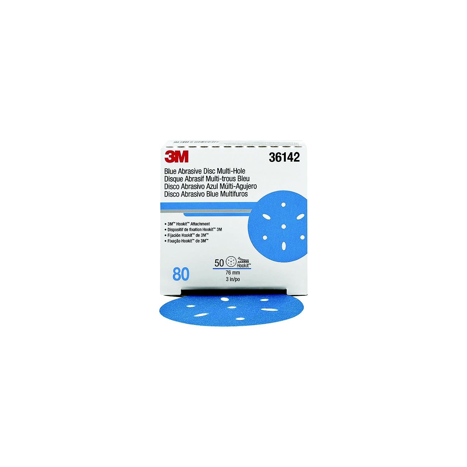 3M Blue Abrasivie Hookit Disc, 5", 50/box