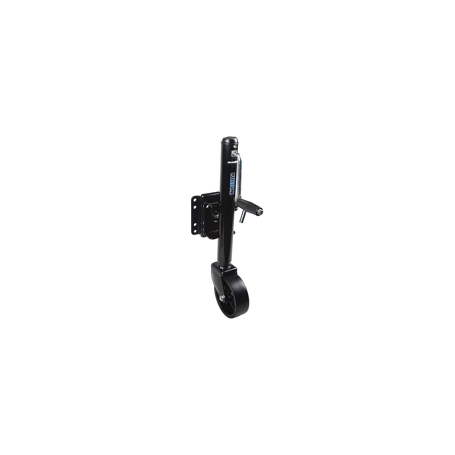 Fulton XP150126 12" Travel 1,500 lb Max Load Bolt Thru Swivel Jack with 8" Wheel, Black