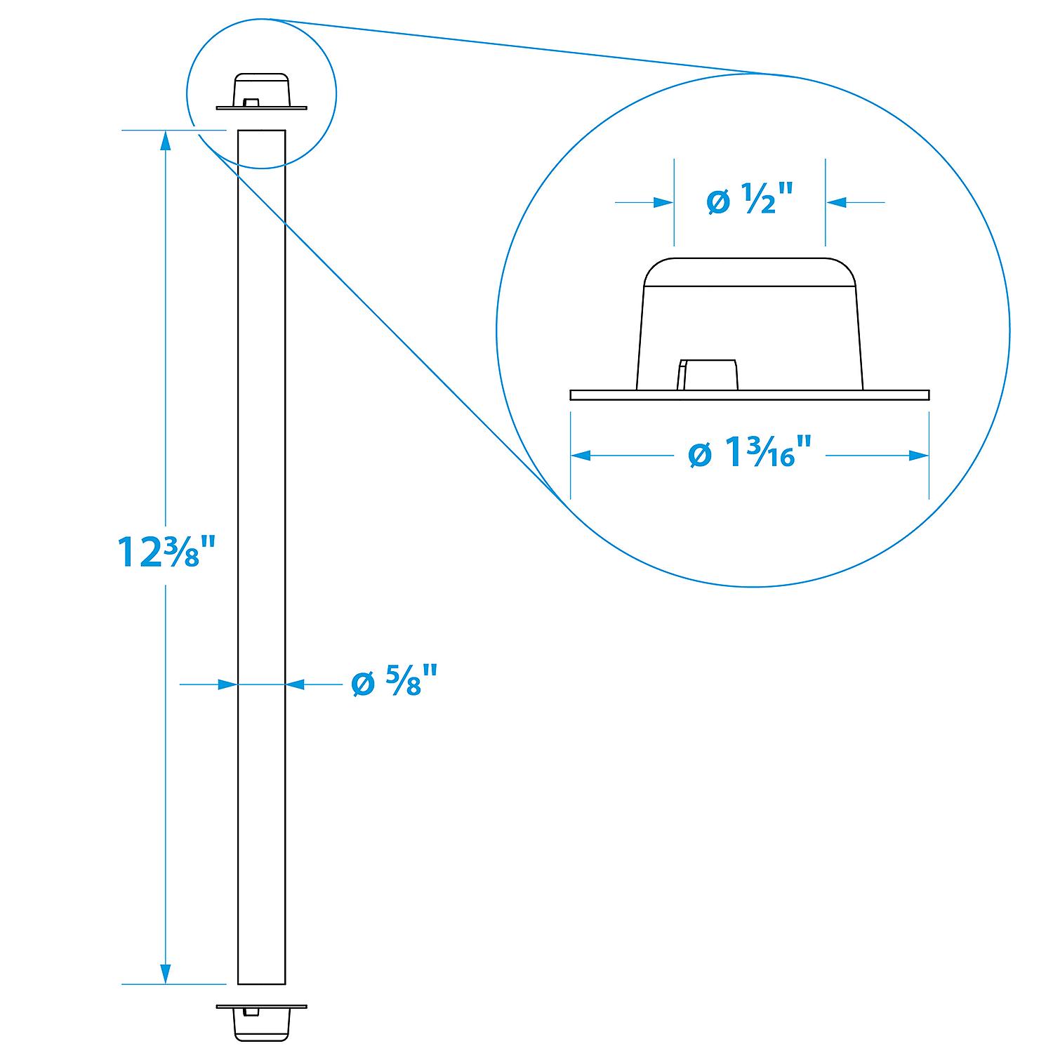 Seachoice Zinc Plated Steel Roller Shaft Includes 2 Pal Nuts