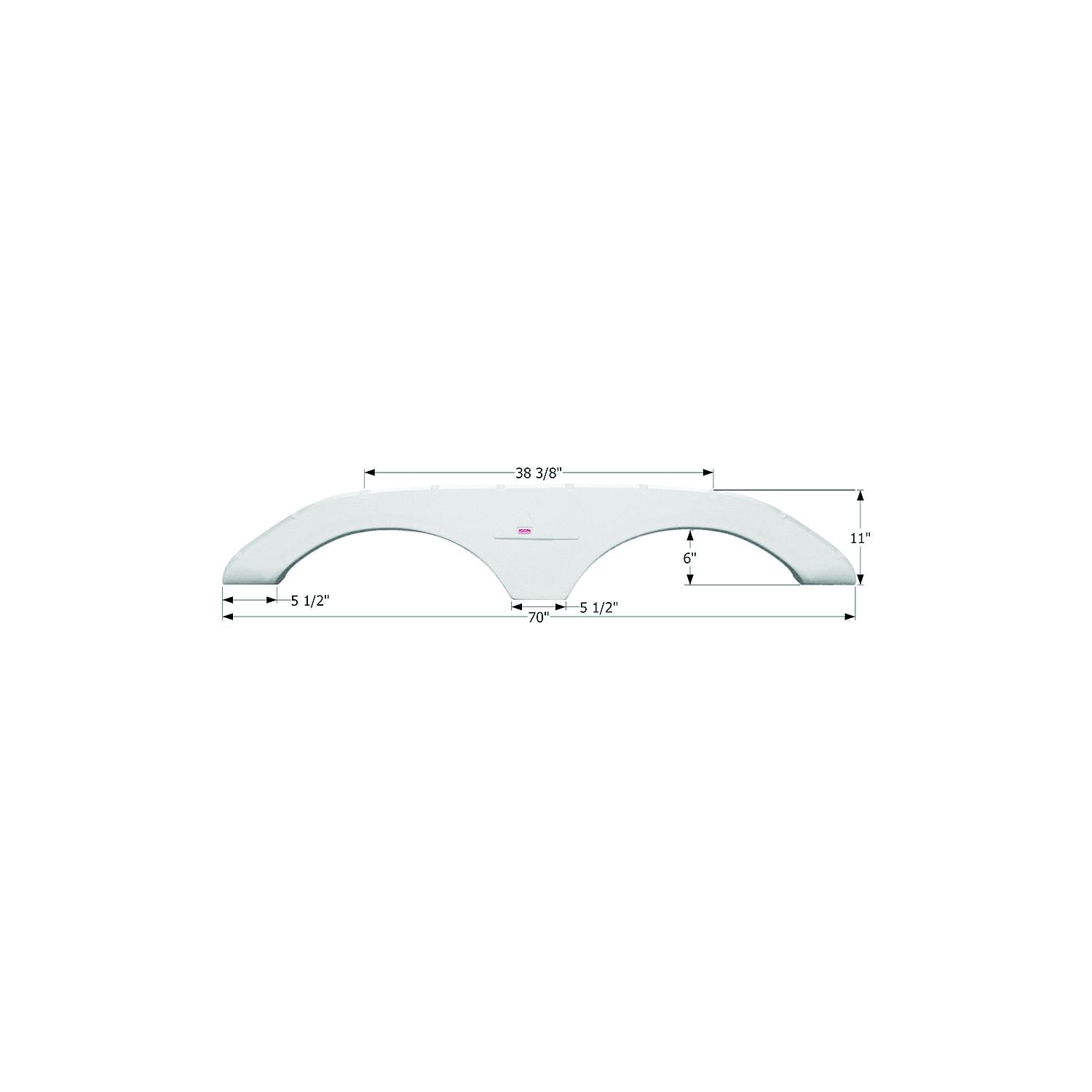 Icon Technologies 01772 Keystone FS1772 White RV Fender Skirts