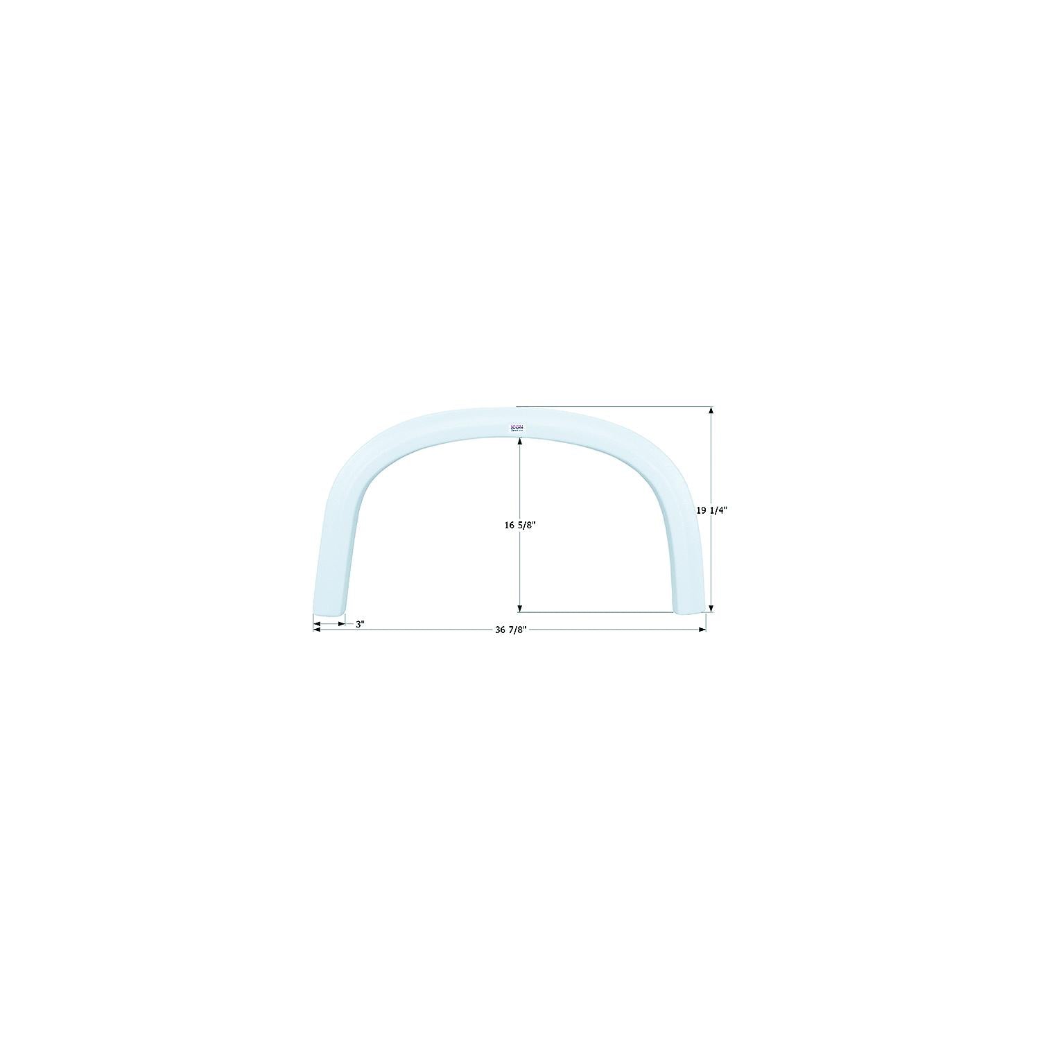 Icon 12038 Fender Skirt – Single Four Winds FS2038, Polar White