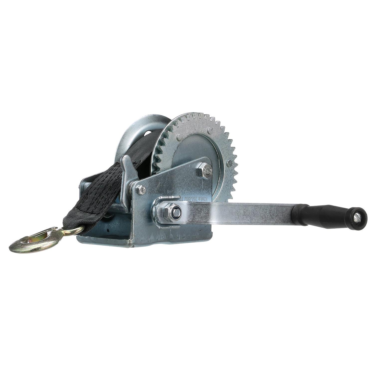 Seachoice 52161 1,000 Lb. Manual Trailer Winch, 1-Speed, 25-Ft. Strap w/Snap Hook