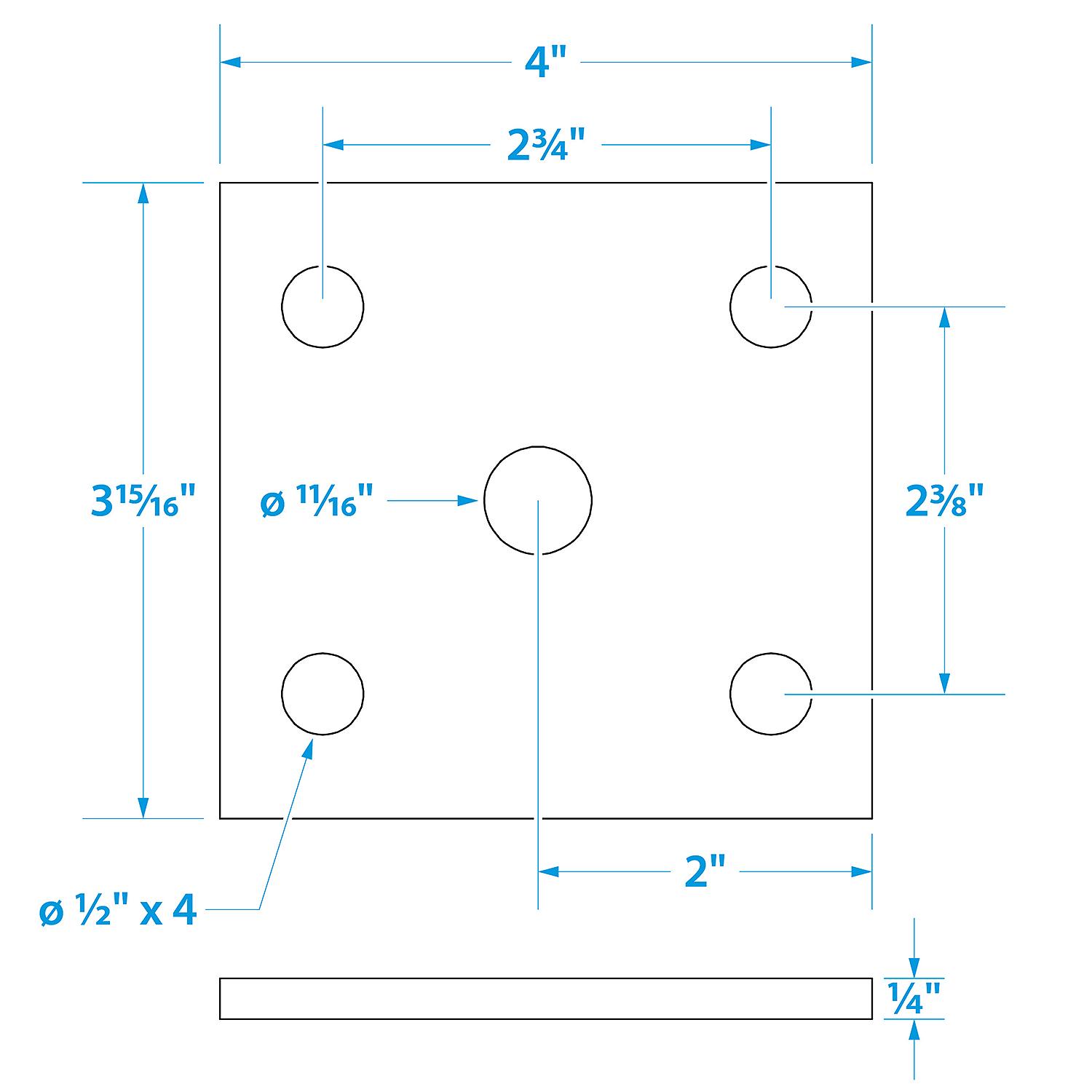 SeaChoice 50-55051 Medium Duty Axle U-Bolt Plate